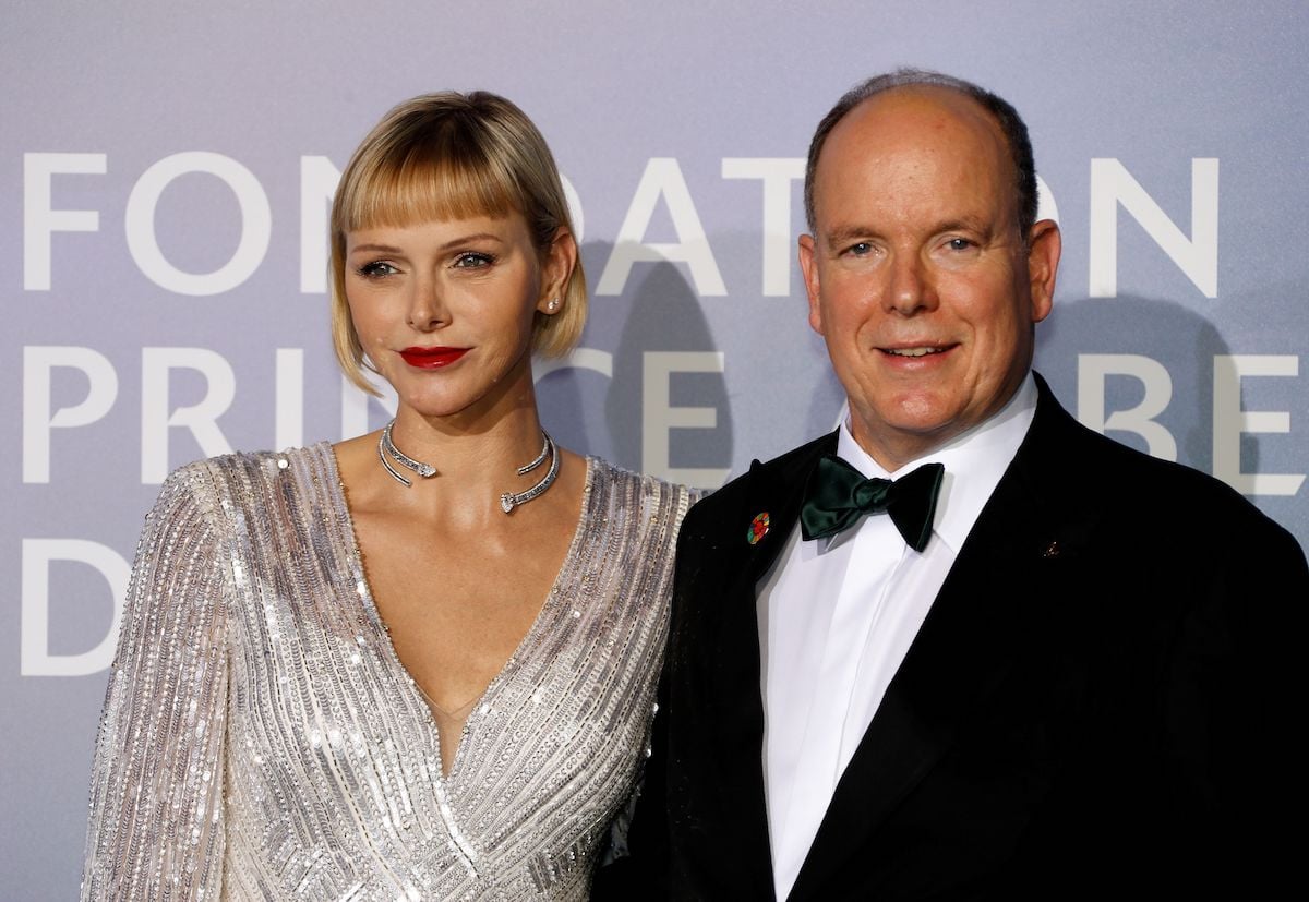 Prince Albert II of Monaco and Princess Charlene of Monaco pose on the red carpet ahead of the 2020 Monte-Carlo Gala for Planetary Health