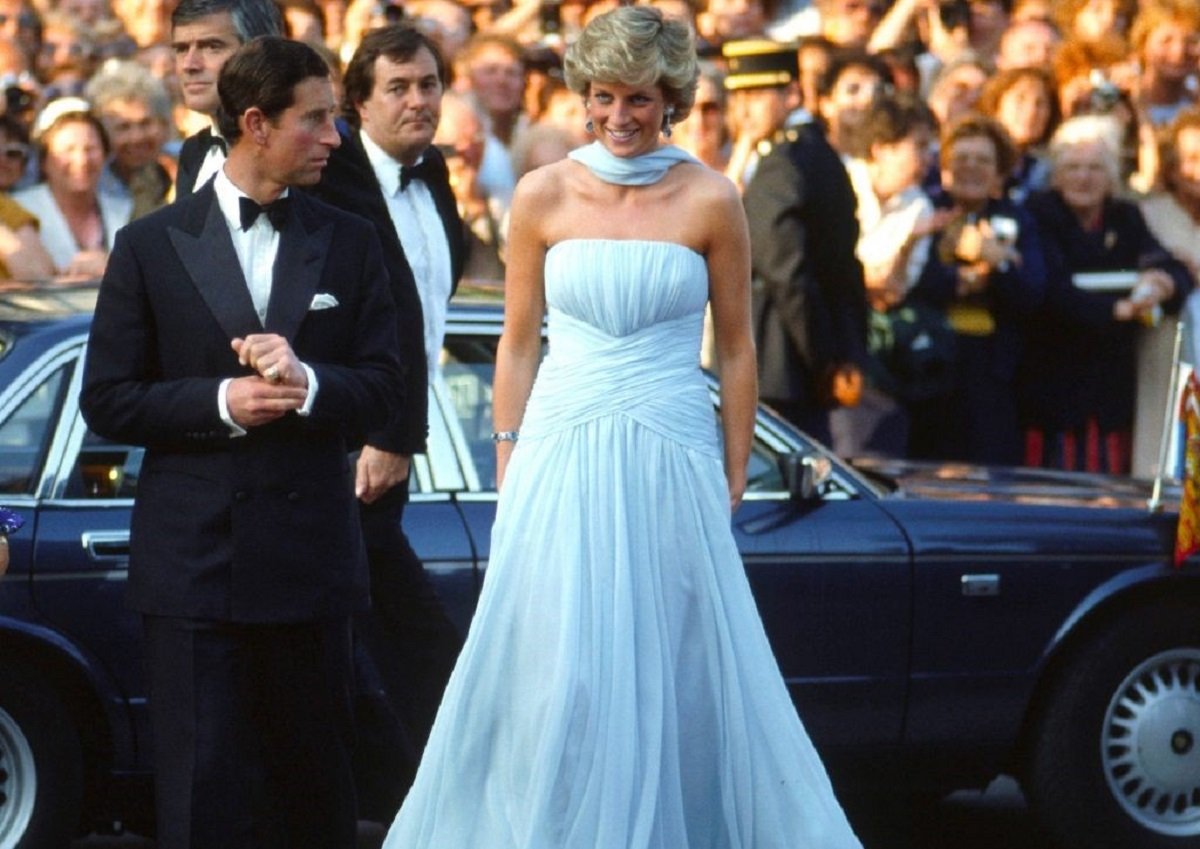 Prince Charles and Princess Diana arriving at Cannes Film Festival 