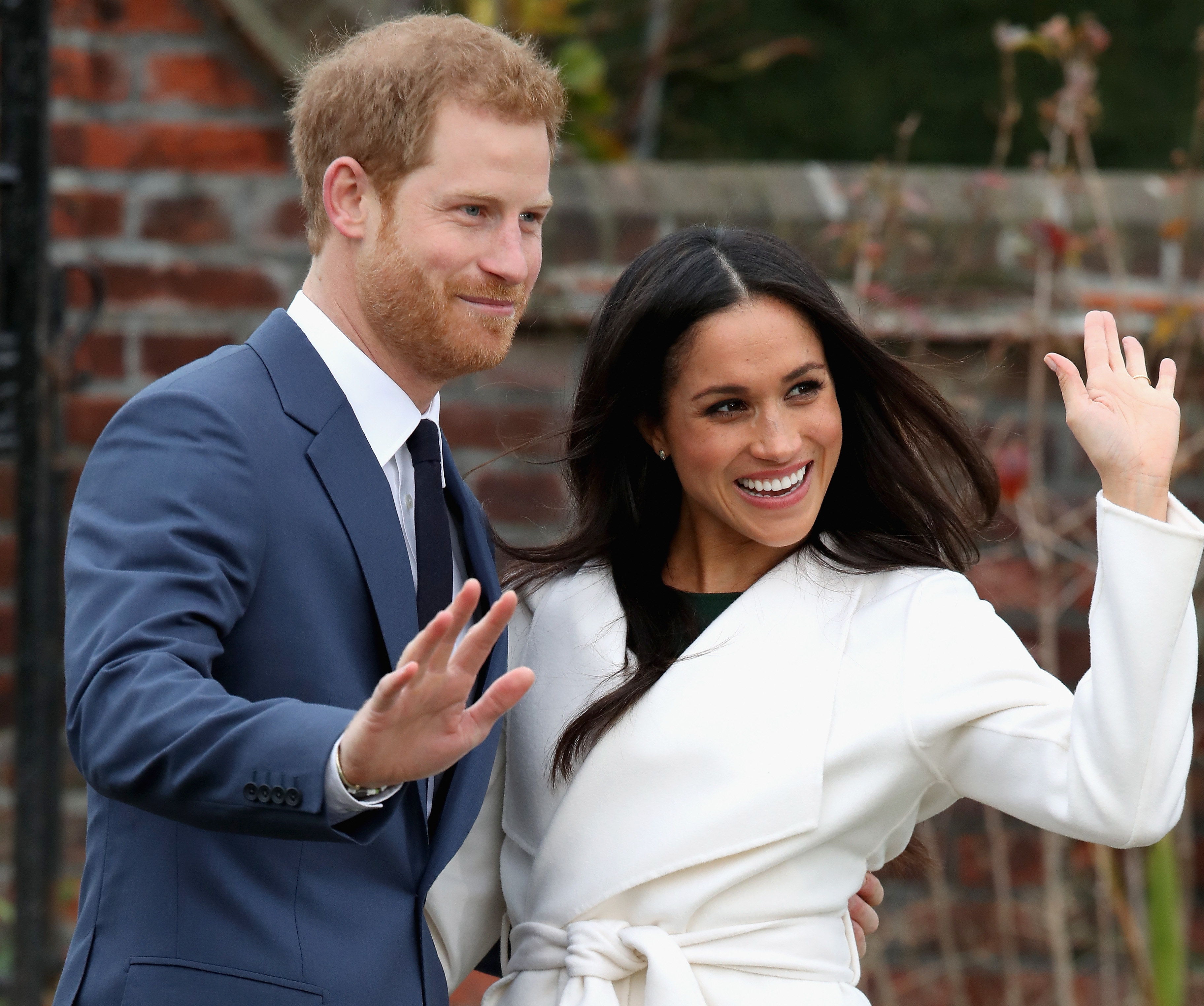 Prince Harry and Meghan Markle during an official photocall to announce their engagement