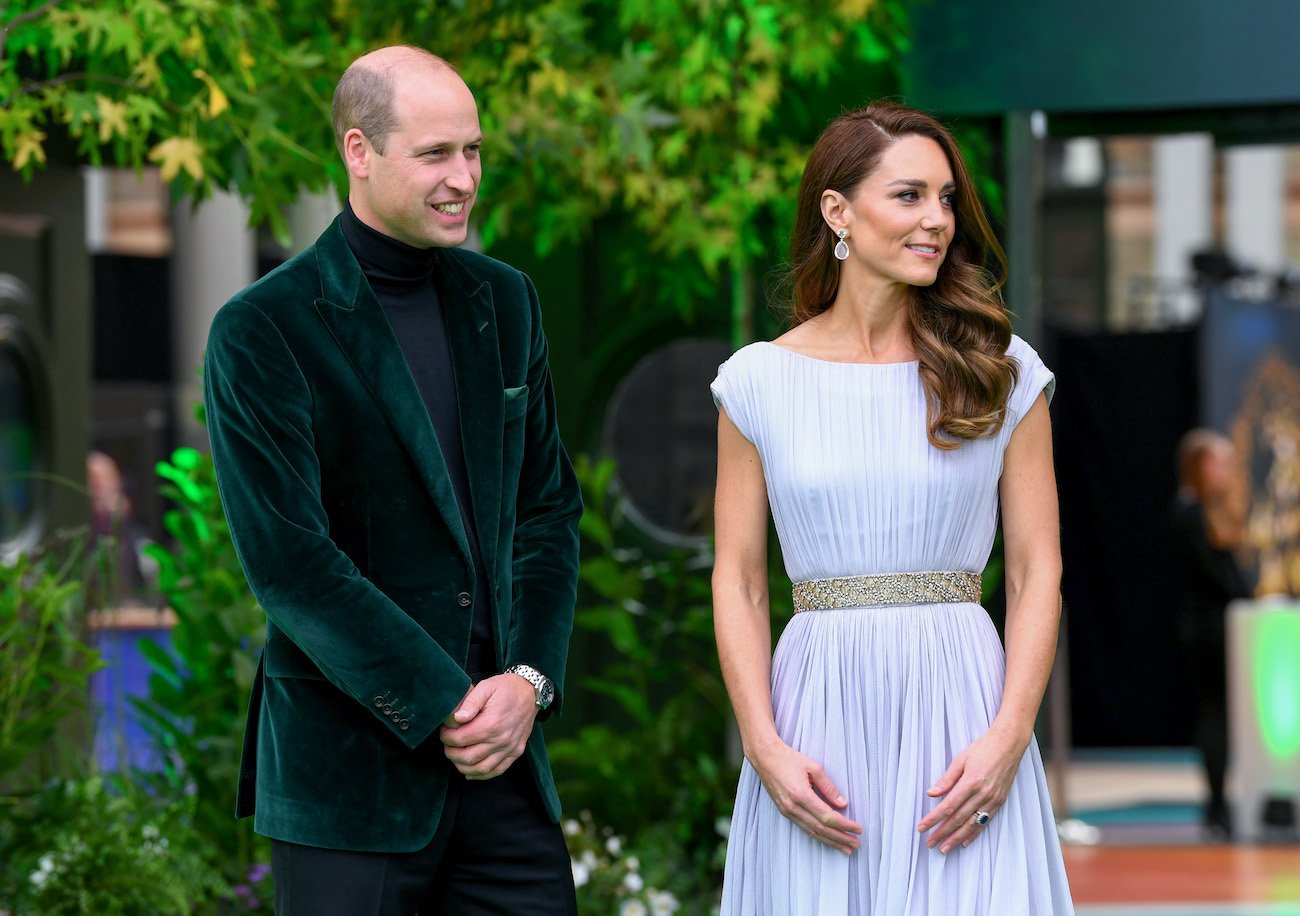 Prince William and Kate Middleton in front of a tree