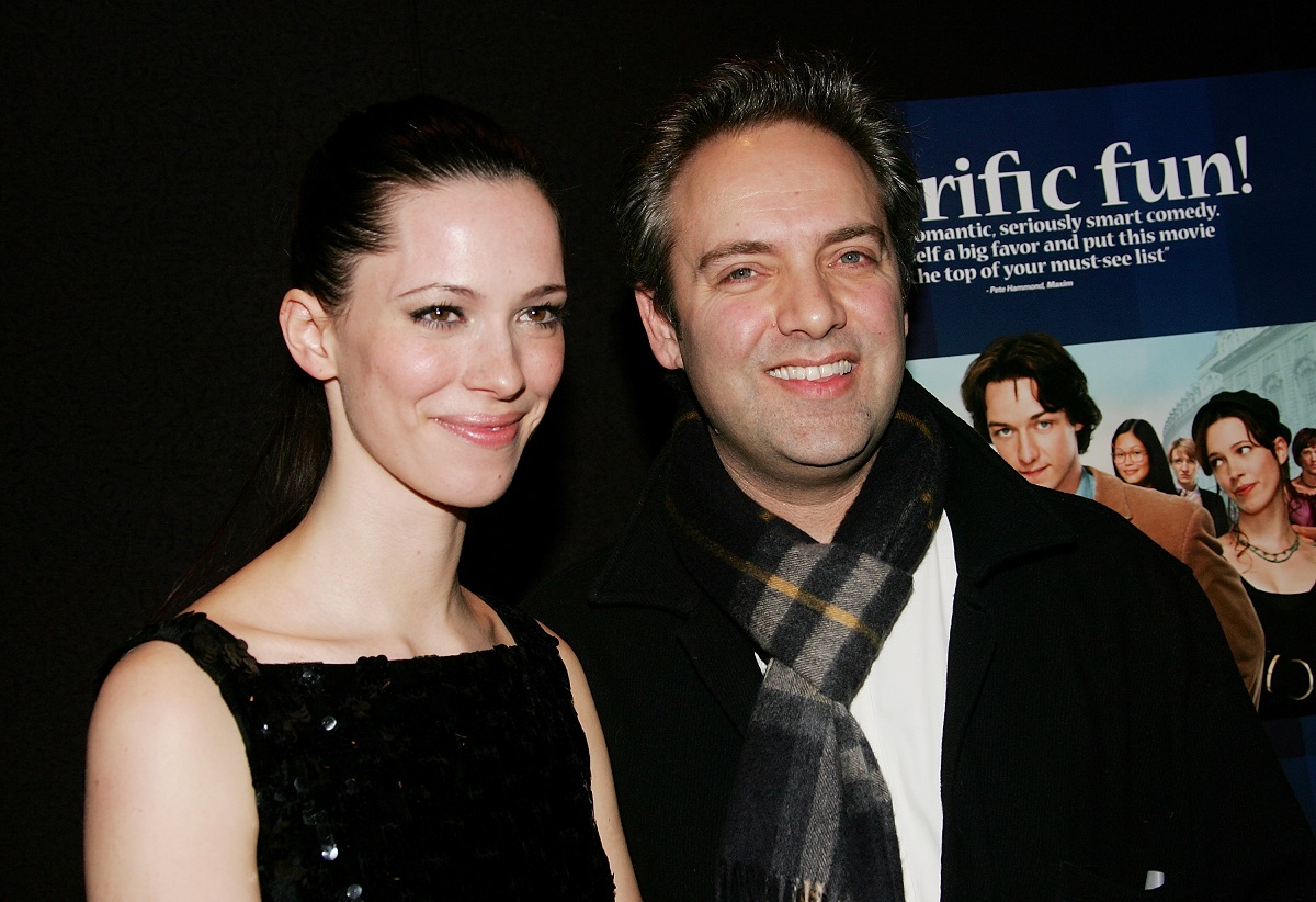 Rebecca Hall and Sam Mendes smiling