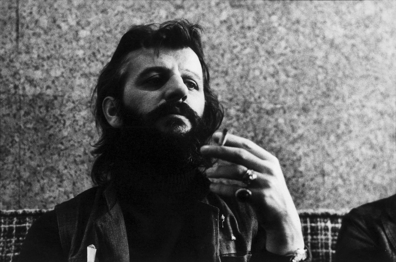Ringo Starr smoking in London, 1972.