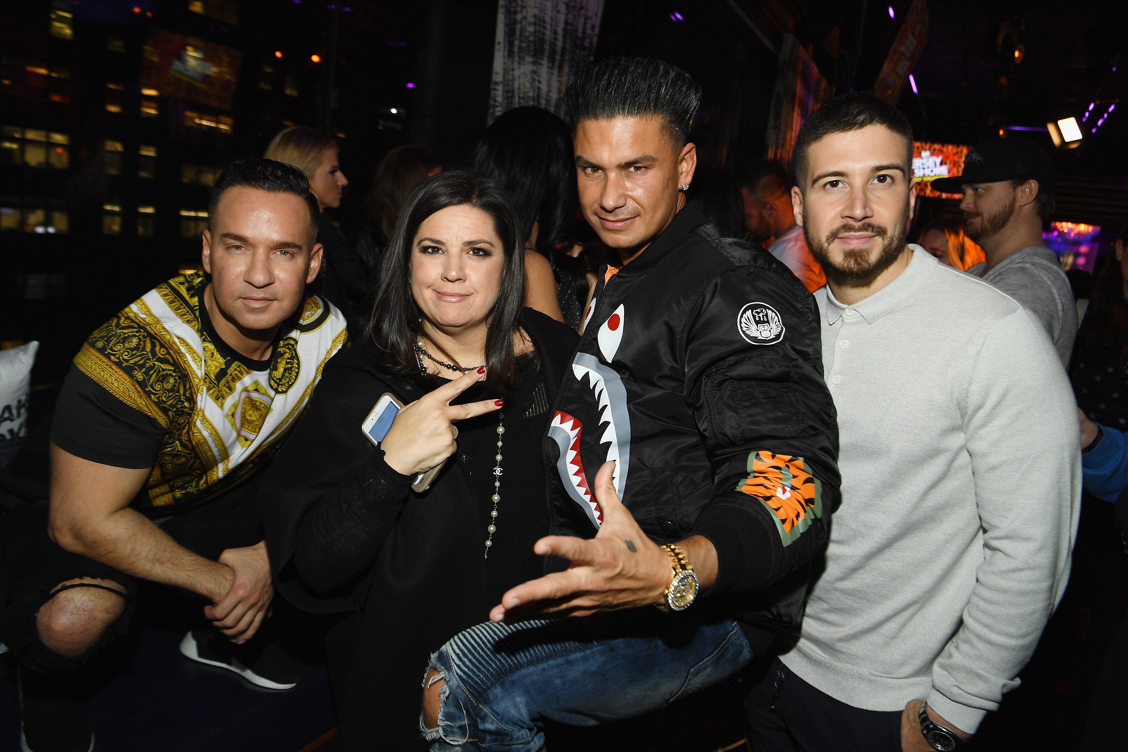 Mike Sorrentino, SallyAnn Salsano, Pauly DelVecchio, and Vinny Guadagnino pose together