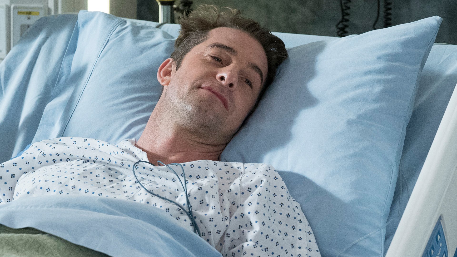 Scott Speedman as Nick Marsh after his kidney surgery performed by Meredith Grey (Ellen Pompeo) in ‘Grey's’ Anatomy’ Season 14
