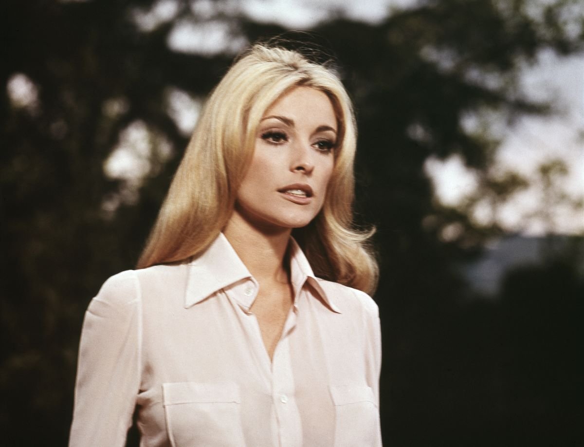 Sharon Tate in a white shirt, circa 1967
