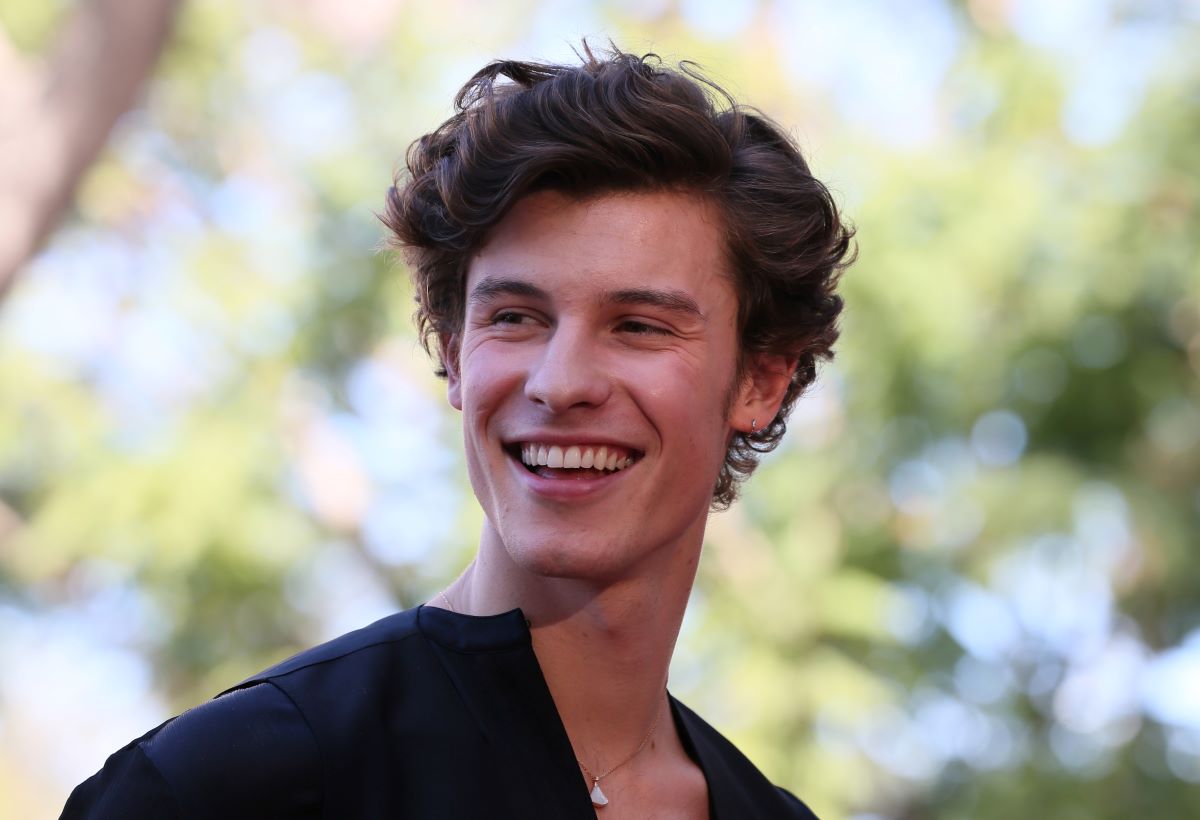 Shawn Mendes closeup, wavy hair and smiling