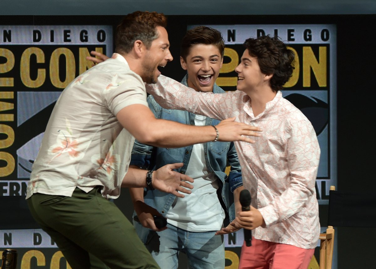 Zachary Levi, Asher Angel and Jack Dylan Grazer and behind the scenes 'Shazam Fury of the Gods'