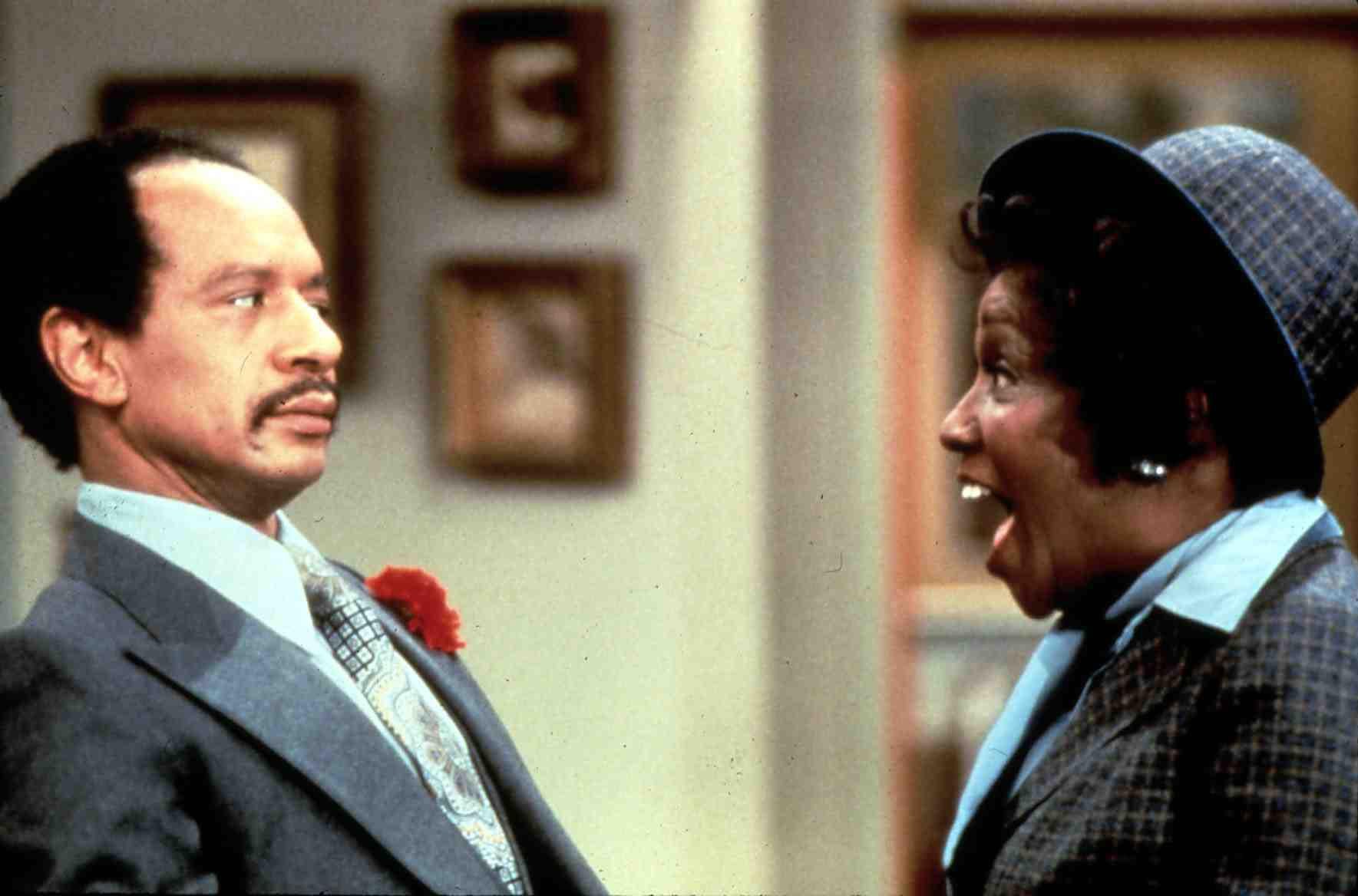 Sherman Hemsley and Isabel Sanford on the set of 'The Jeffersons'