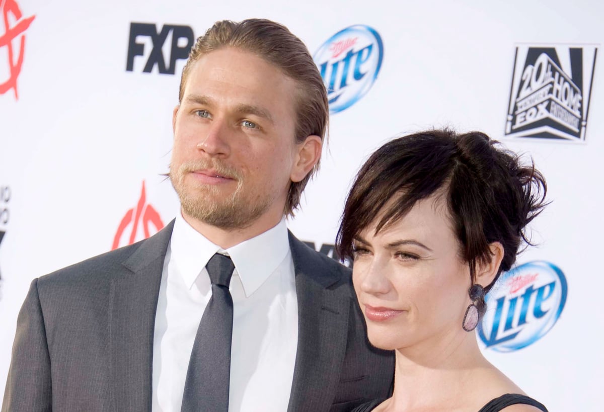 Sons of Anarchy stars Charlie Hunnam and Maggie Siff arrive at Season 6 premiere screening at Dolby Theatre on September 7, 2013