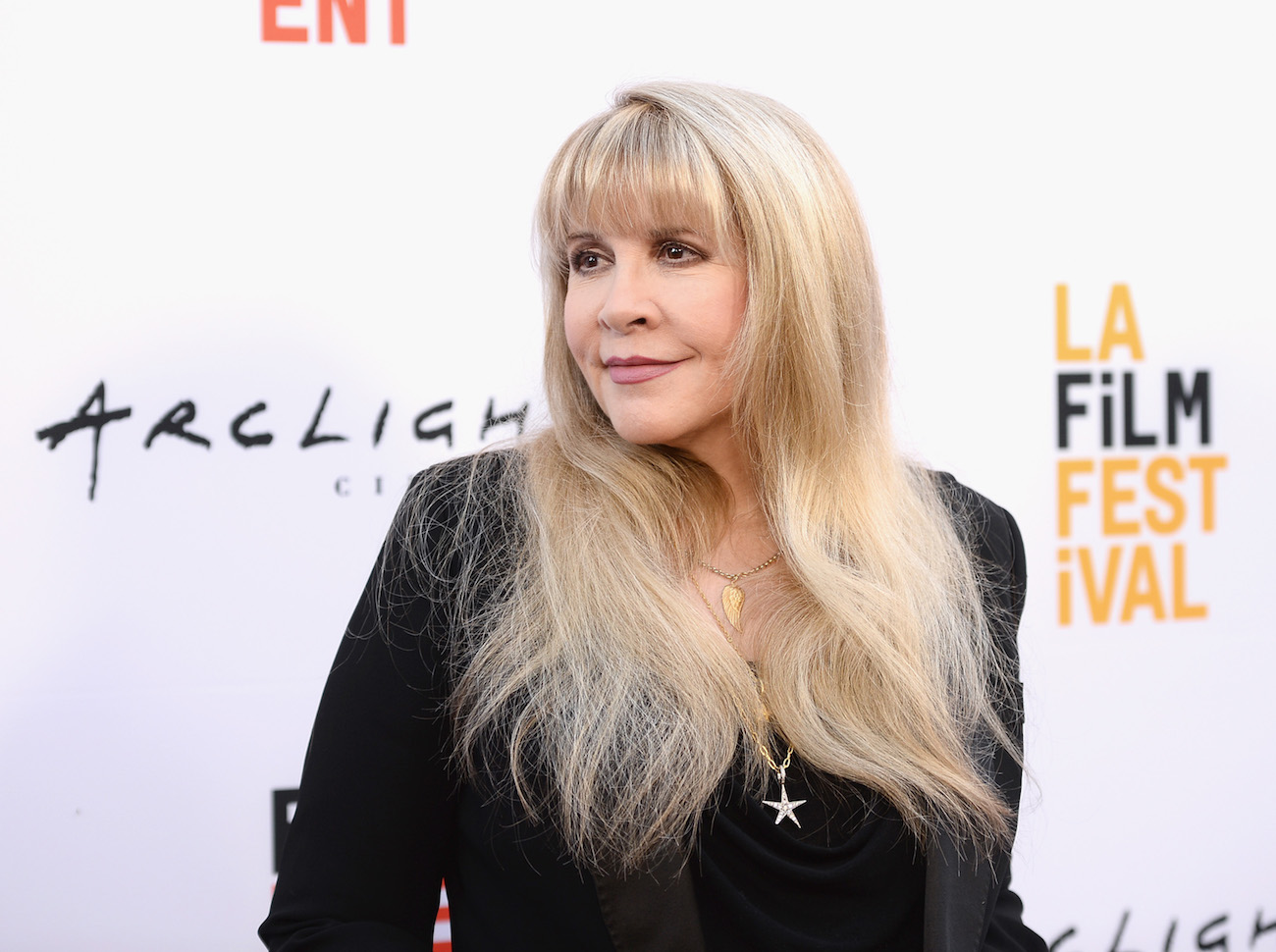 Stevie Nicks wearing black on the red carpet of the 2017 LA Film Festival.