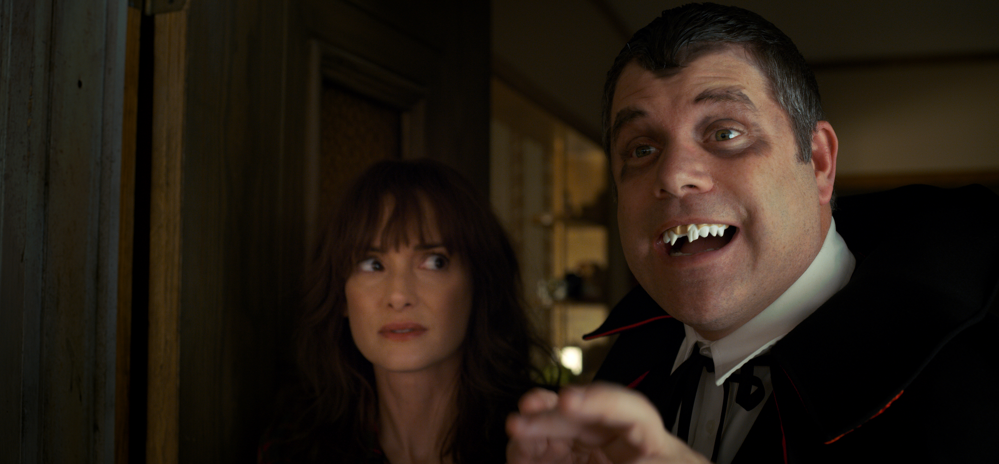 Sean Astin and Winona Ryder as Bob Newby and Joyce Byers in a production still from 'Stranger Things' Season 2