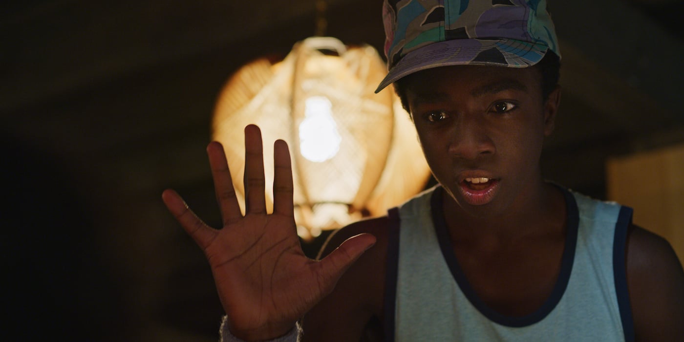 Caleb McLaughlin as Lucas Sinclair in a production still from 'Stranger Things' Season 3.