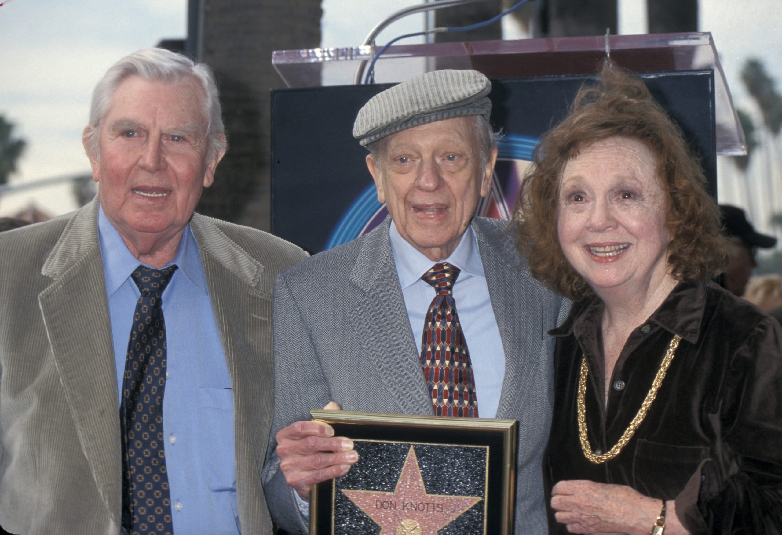 ' The Andy Griffith Show'acteurs Andy Griffith, Don Knotts et Betty Lynn 