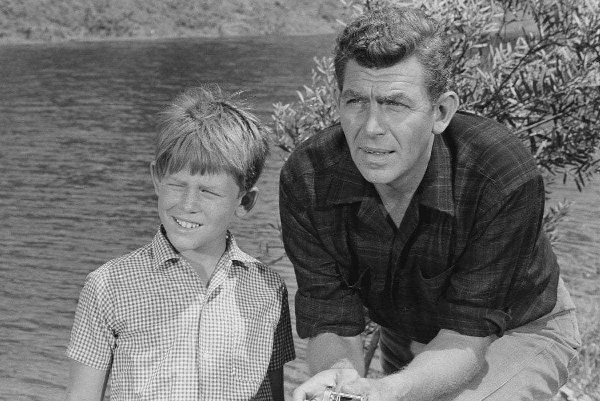 Left to right: Actors Andy Griffith and Ron Howard in a scene from 'The Andy Griffith Show'