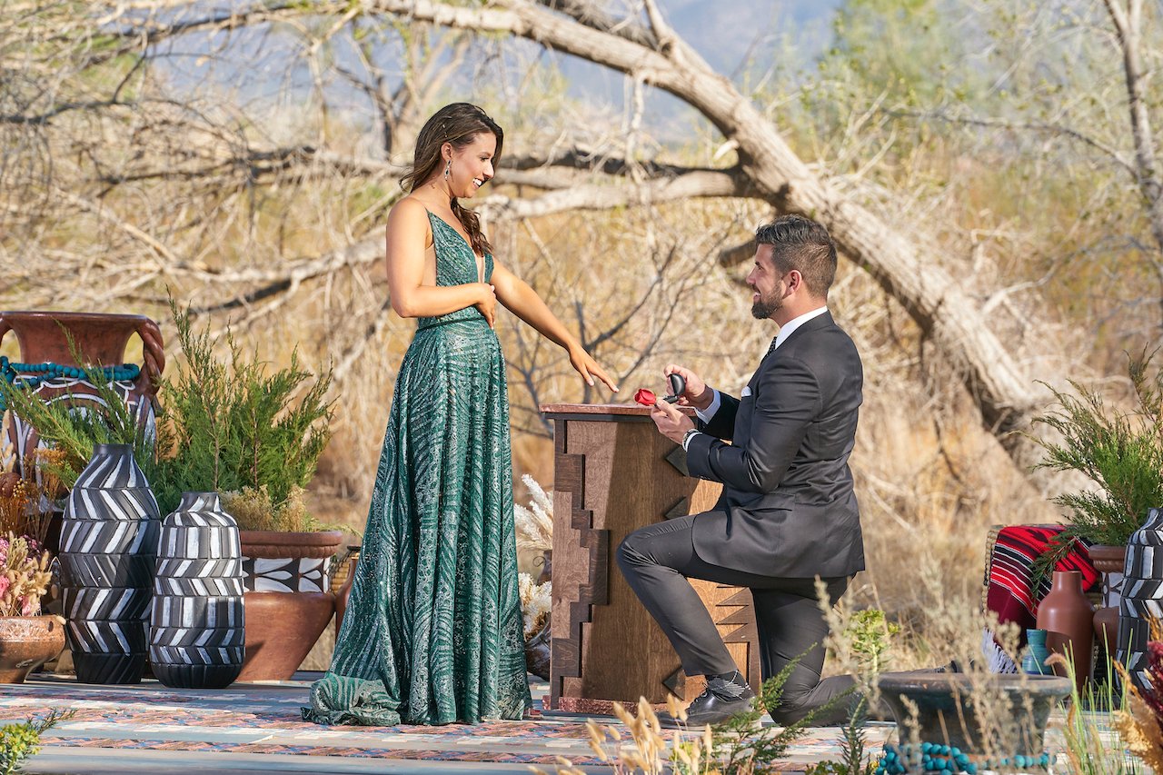 Blake Moynes is down on one knee proposing to Katie Thurston on 'The Bachelorette'