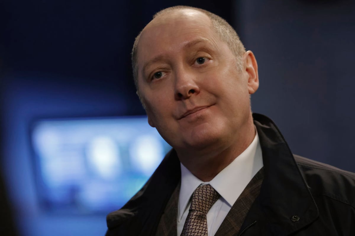 James Spader in The Blacklist as Raymond Reddington wearing a suit and tie. 