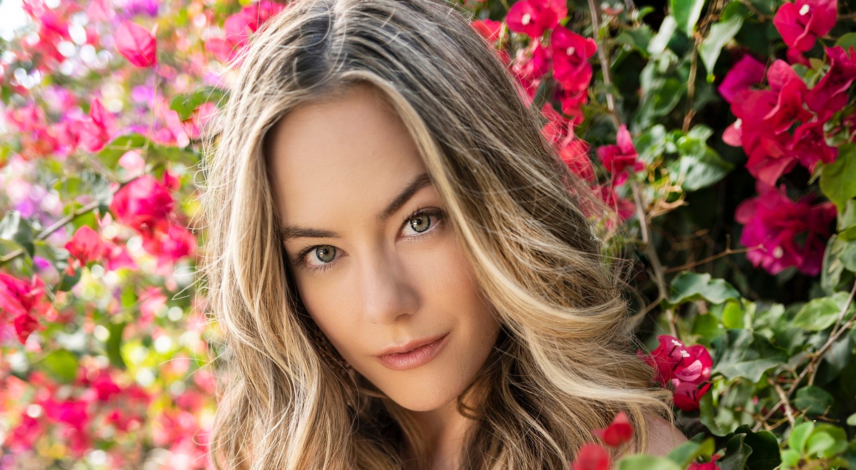 The Bold and the Beautiful speculation focuses on Hope, pictured here in a headshot against red and green flowers
