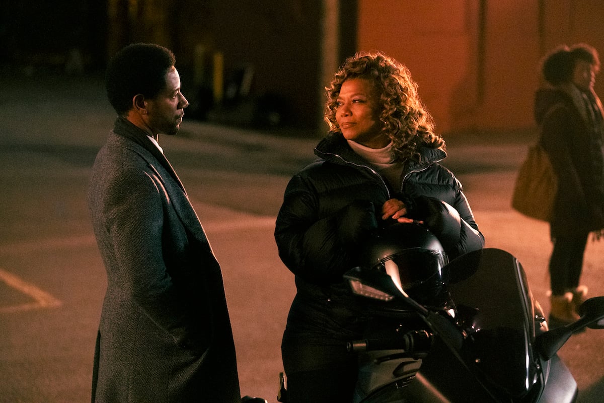 Tory Kittles, in profile, talking to Queen Latifah in an episode of 'The Equalizer' Season 1