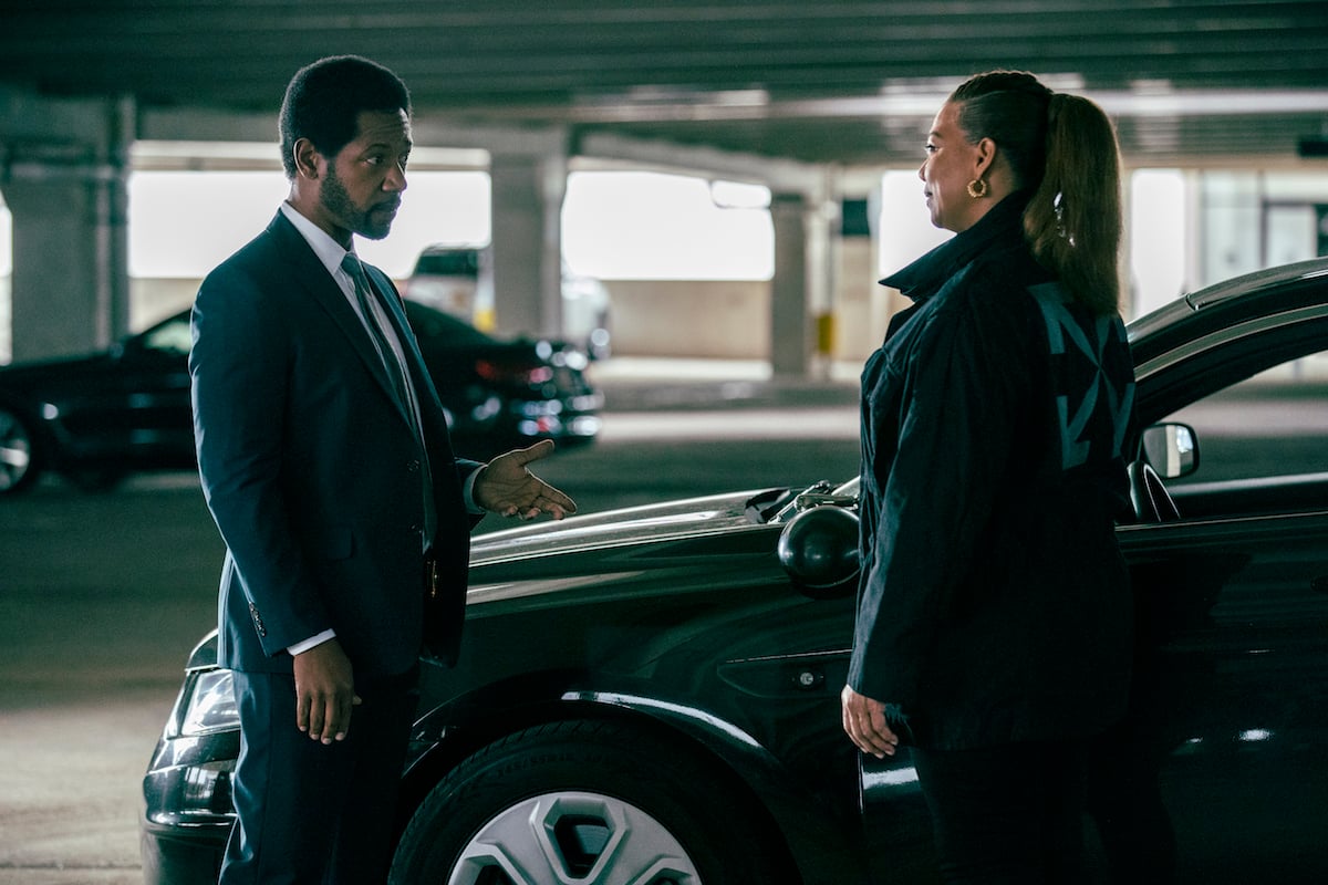 Tory Kittles and Queen Latifah talking in a parking garage in 'The Equalizer' Season 2 premiere