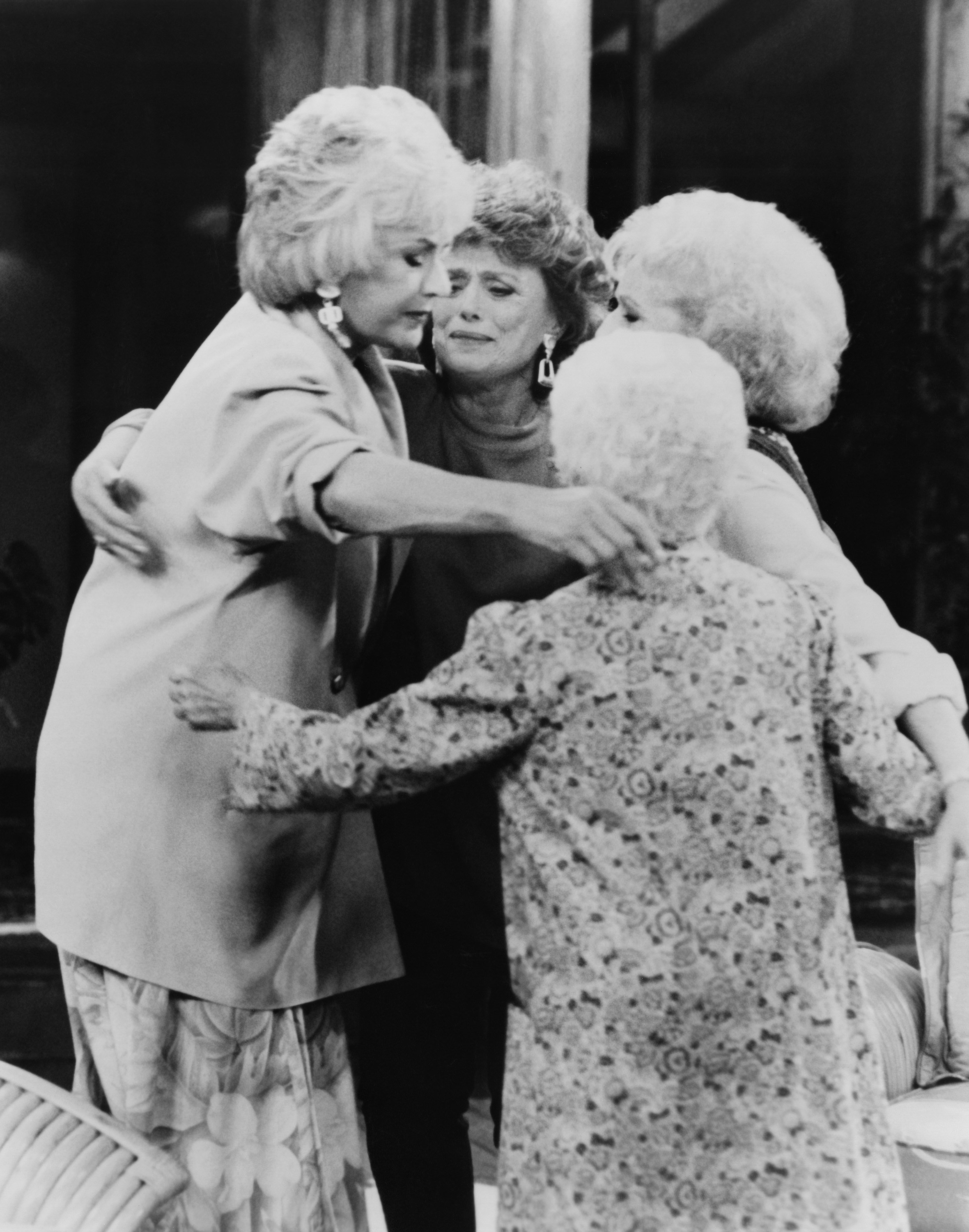 The cast of 'The Golden Girls' during the final episode of the series