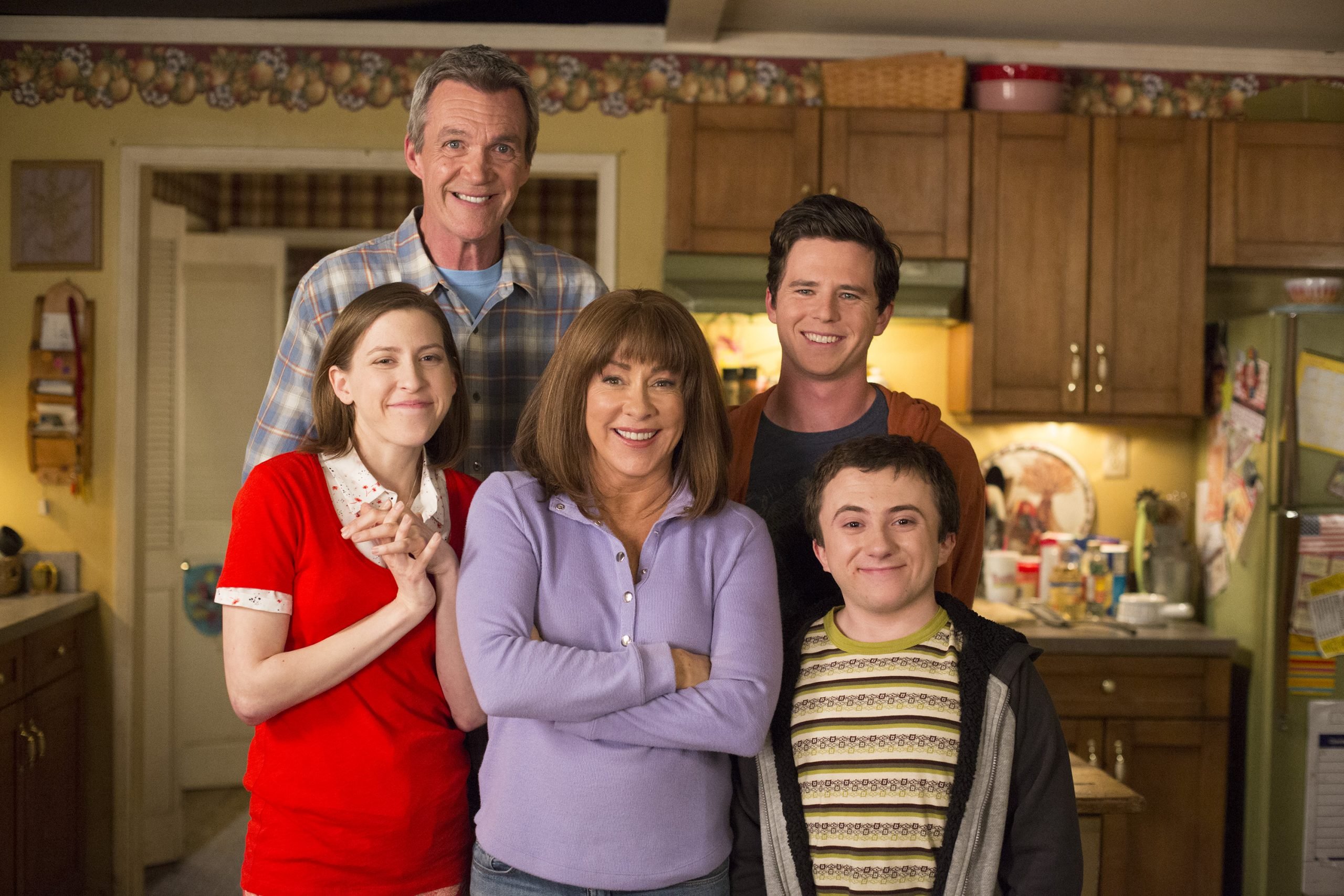 The cast of ABC's 'The Middle,' from left to right: Eden Sher, Neil Flynn, Patricia Heaton, Charlie McDermott, and Atticus Shaffer