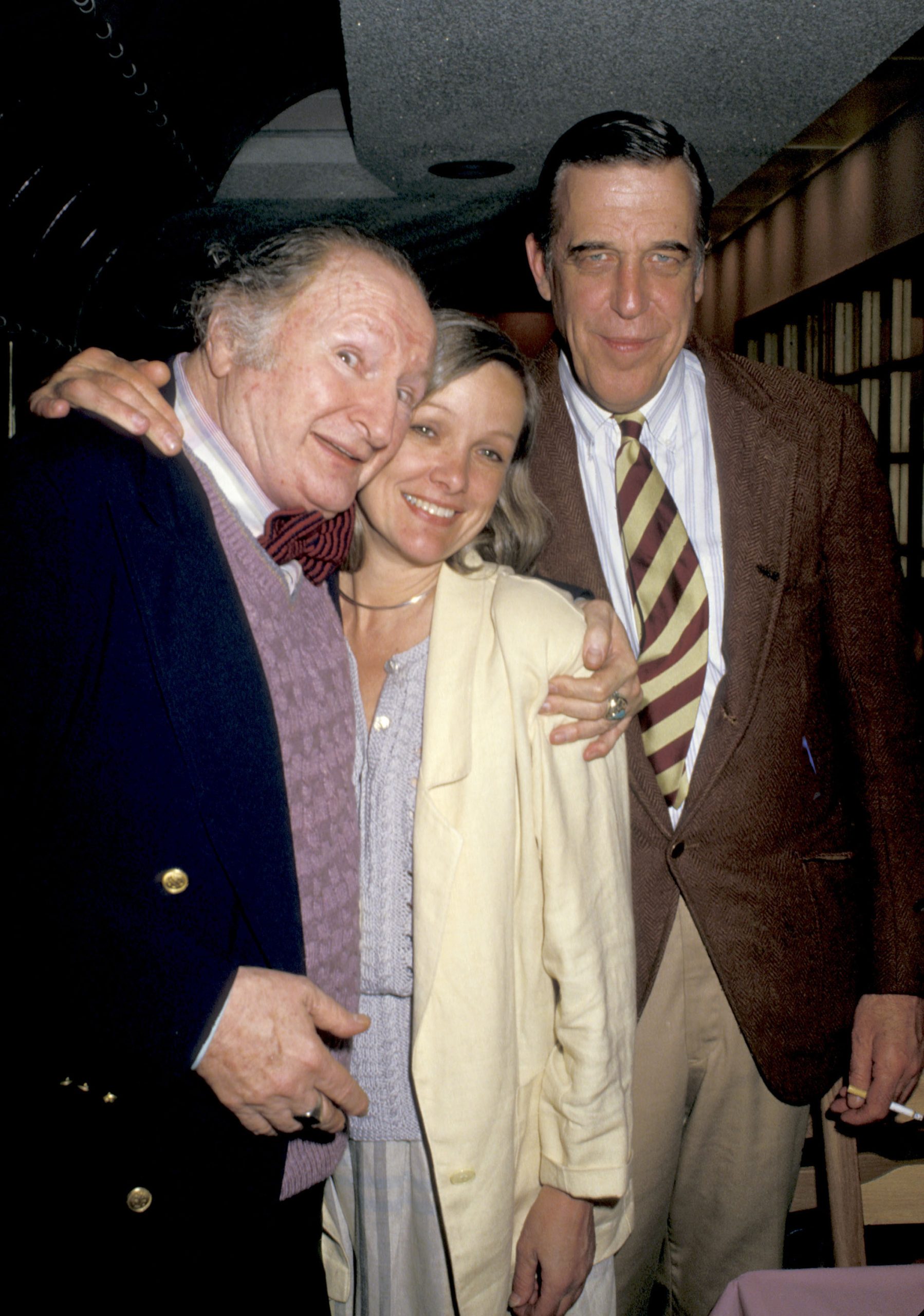 'The Munsters' original 'Marilyn Munster' actor Beverley Owen, center, with 'Grandpa Munster' actor Al Lewis (left) and 'Herman Munster' actor Fred Gwynne in 1987