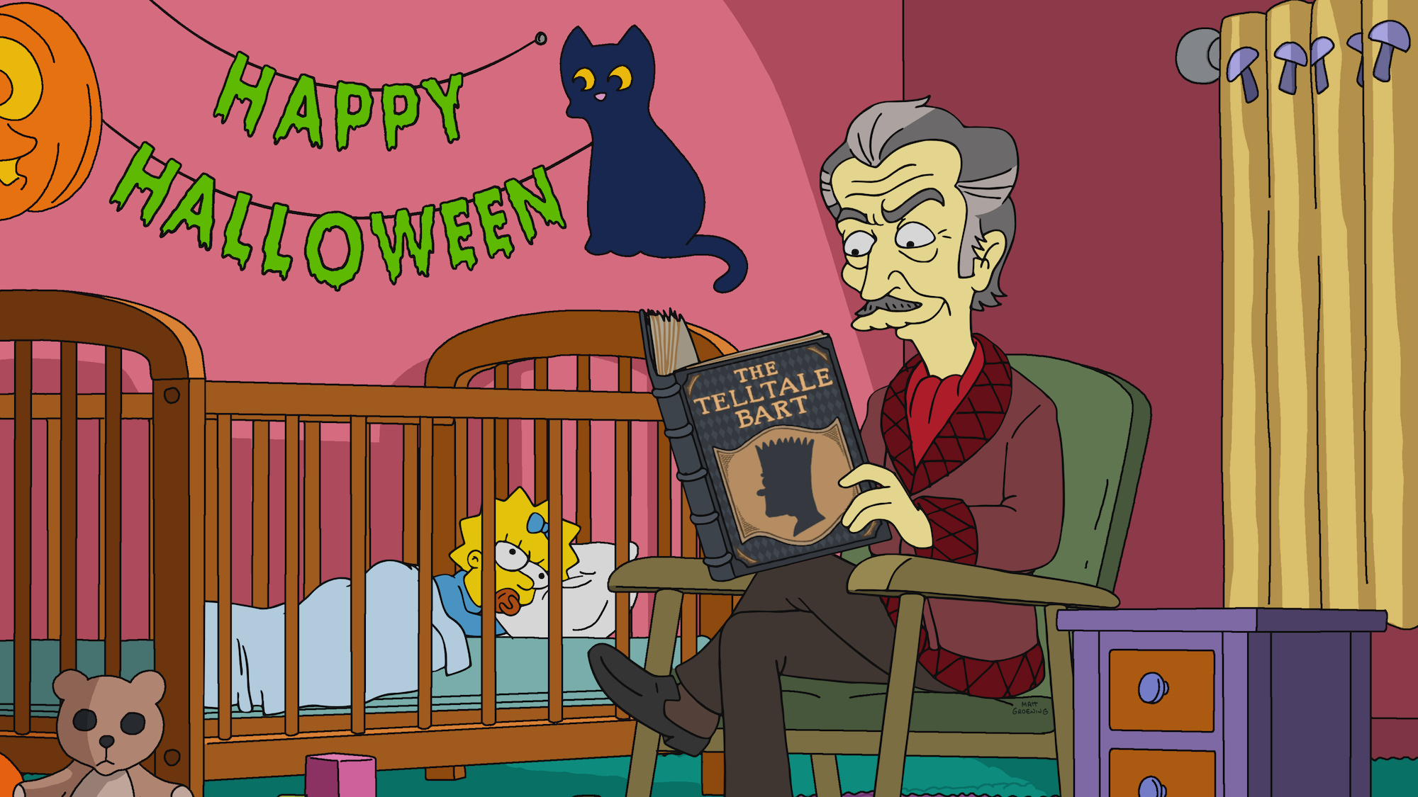 The Simpsons' Vincent Price reads to Maggie
