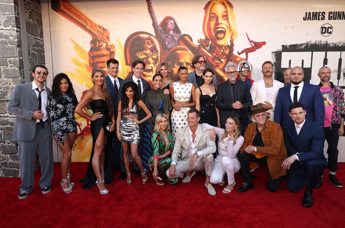 The Suicide Squad cast and crew at the Warner Bros. premiere on August 2, 2021, in Los Angeles