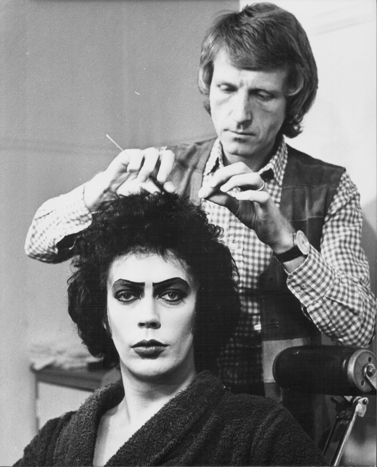 Time Curry in the makeup chair for 'The Rocky Horror Picture Show'