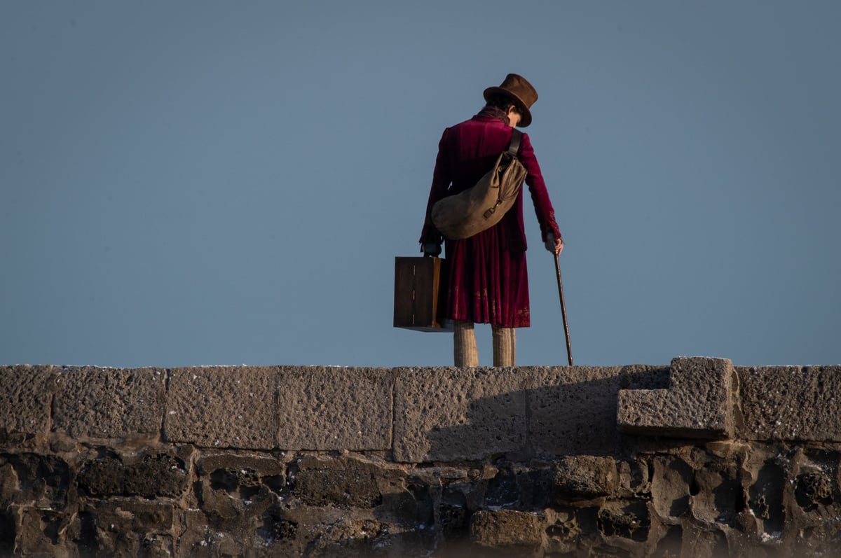 Timothée Chalamet on set for 'Wonka' previously played by Johnny Depp and Gene Wilder