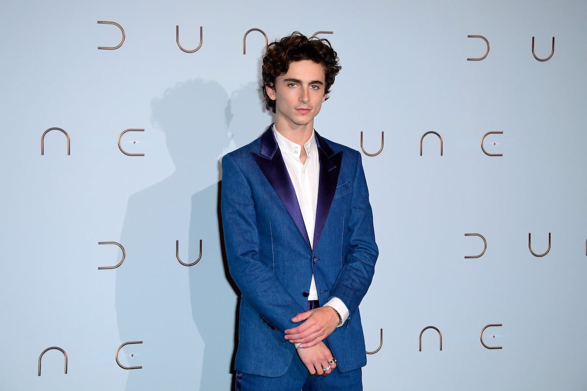 Timothée Chalamet of 'Don't Look Up' and 'Dune' in a blue suit