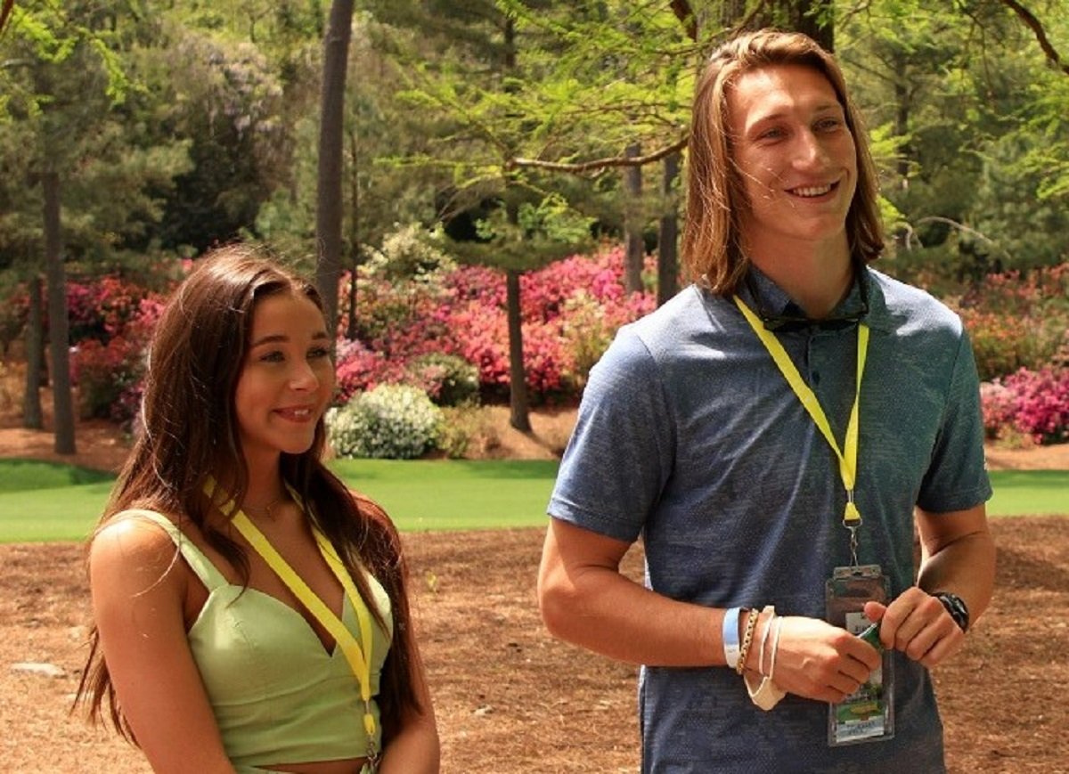 Trevor Lawrence and Marissa Mowry take in first round of the Masters at Augusta National Golf Club