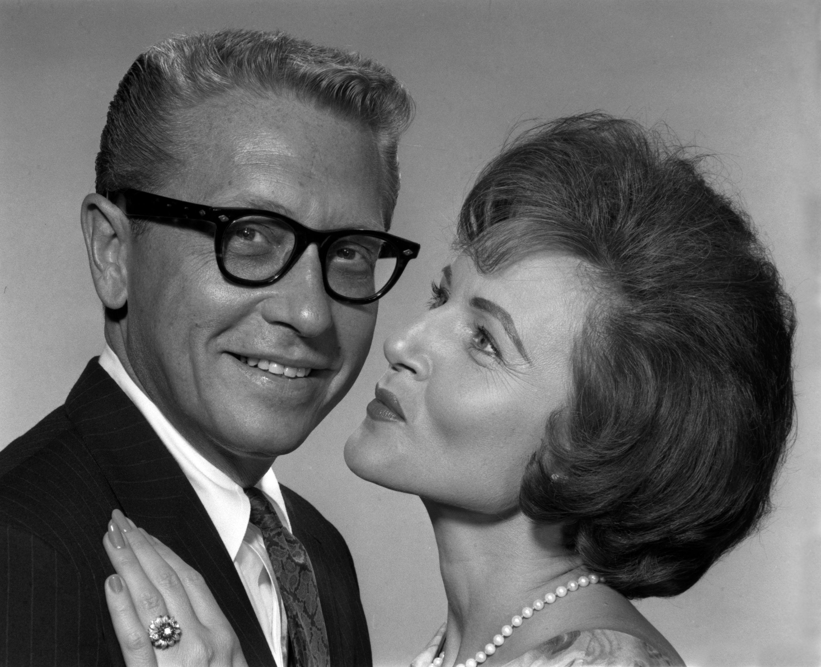 Allen Lunden and Betty White pose for an undated photo together