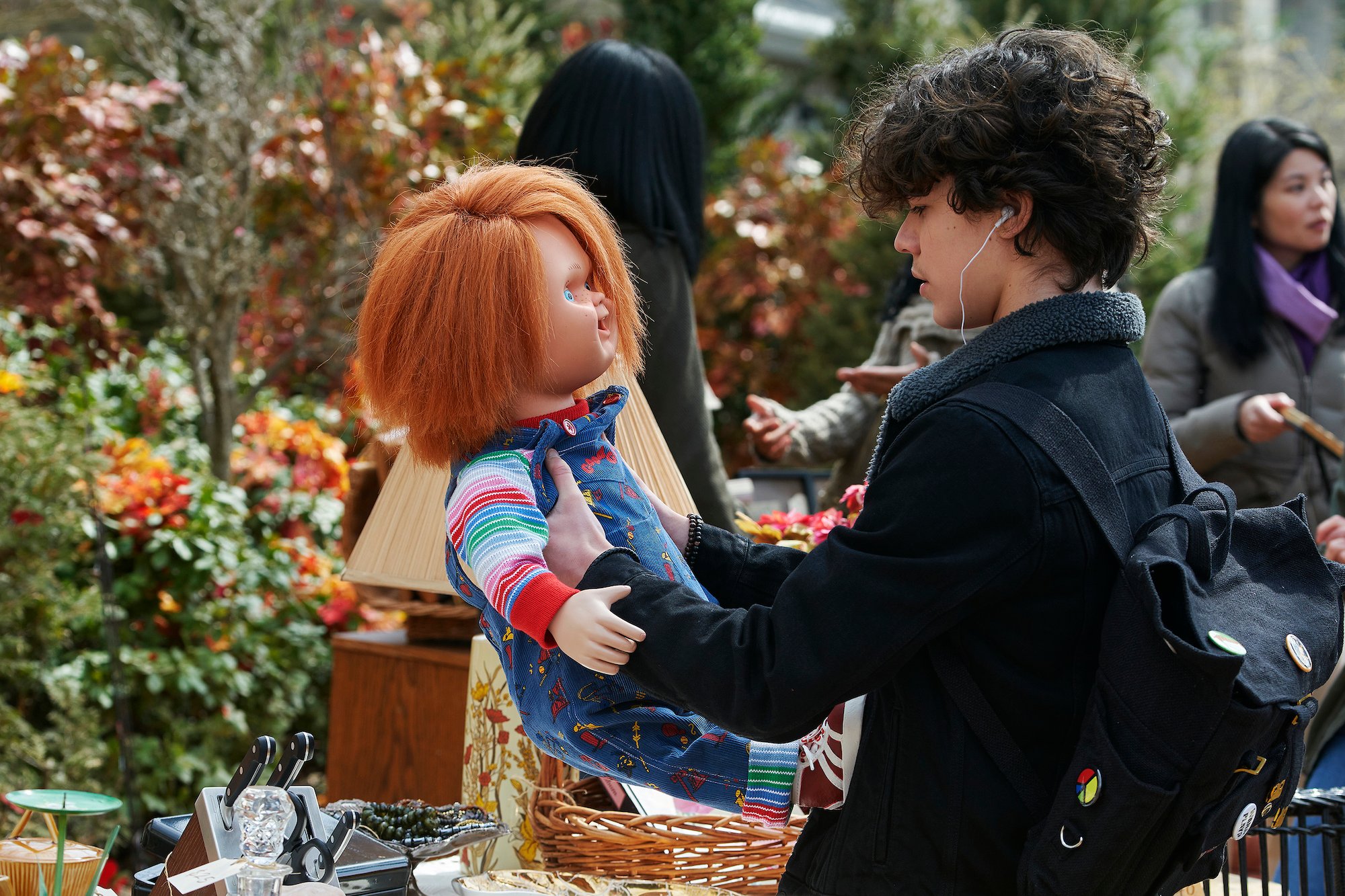 Zackary Arthur picks up Chucky at a yard sale