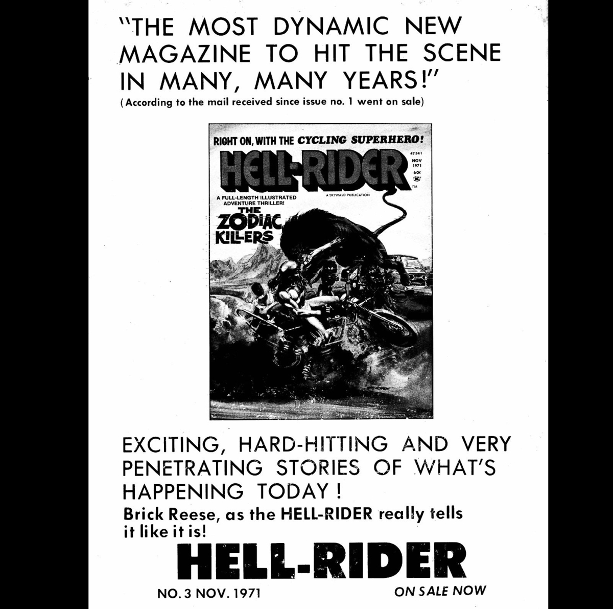 Skywald Publications 'Psycho' #5 Advertisement for 'Hell-Rider' #3