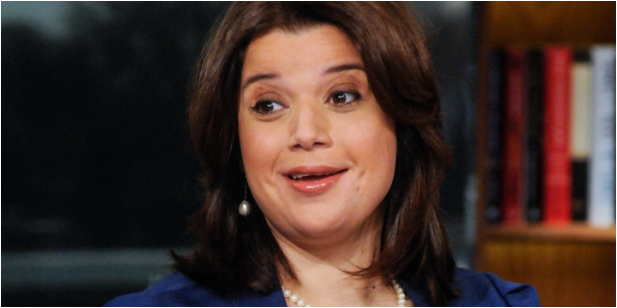 Ana Navarro is photographed as part of a panel discussion.