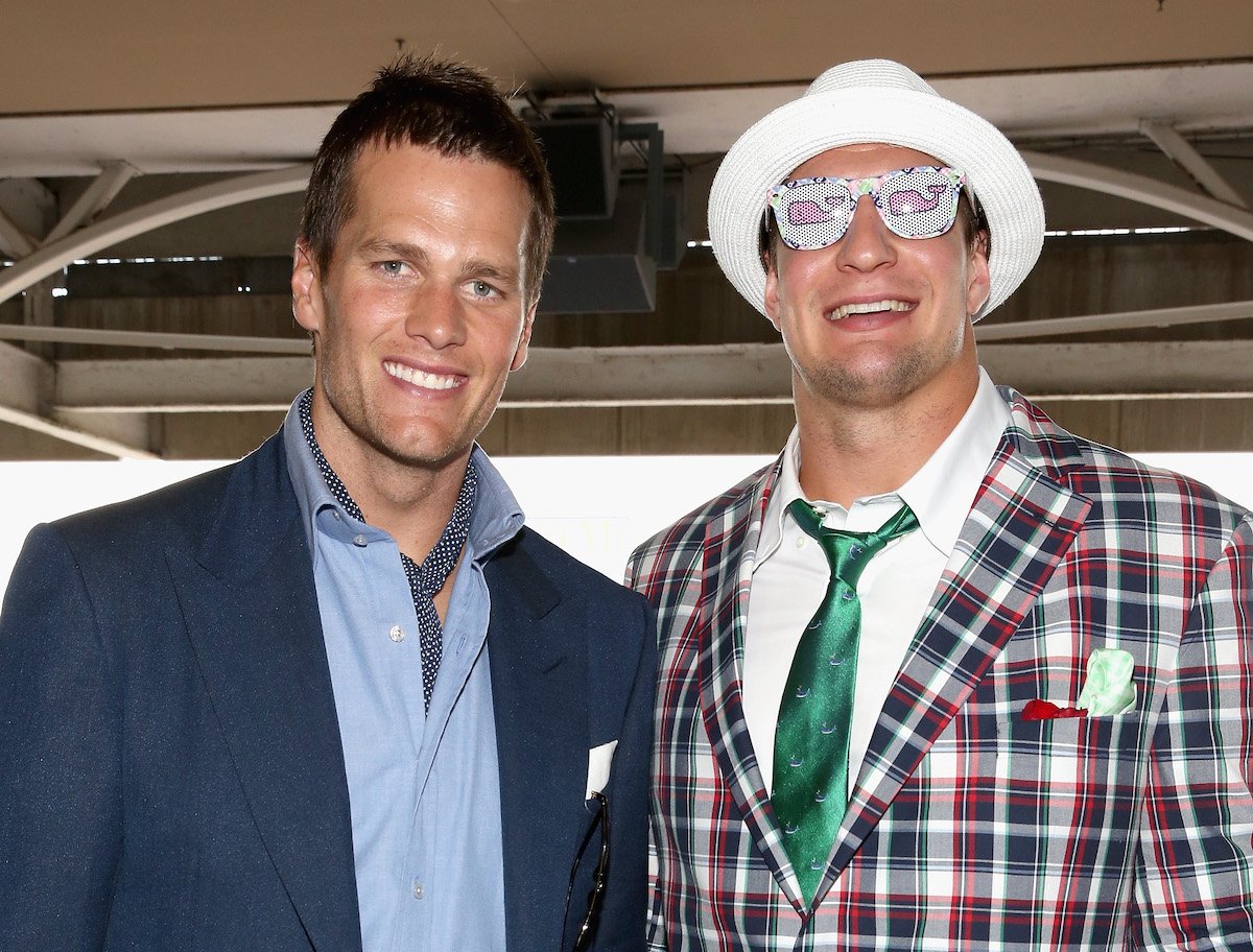 NFL players Tom Brady and Rob Gronkowski