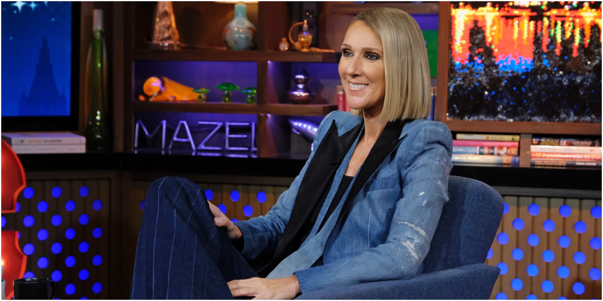Celine Dion on the set of Watch What Happens Live. 