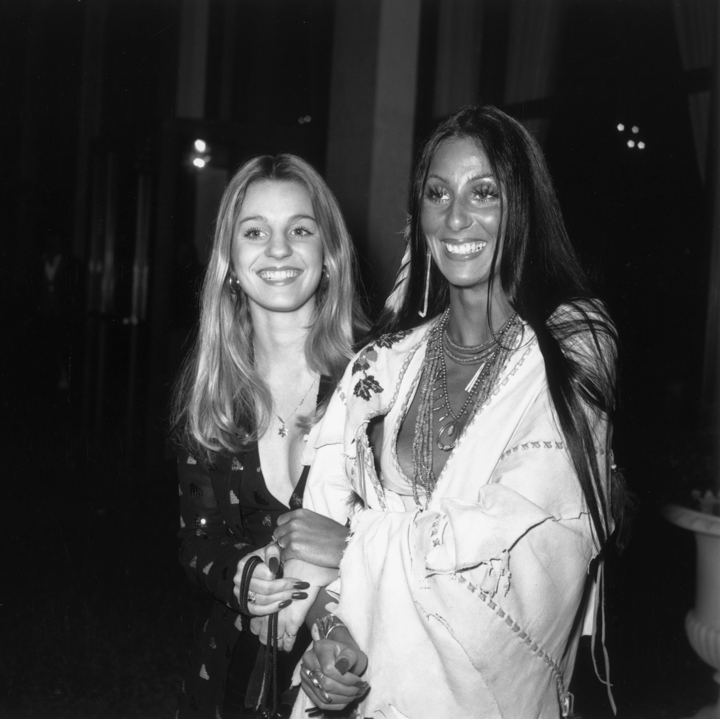 Georganne LaPiere smiling next to her half-sister Cher