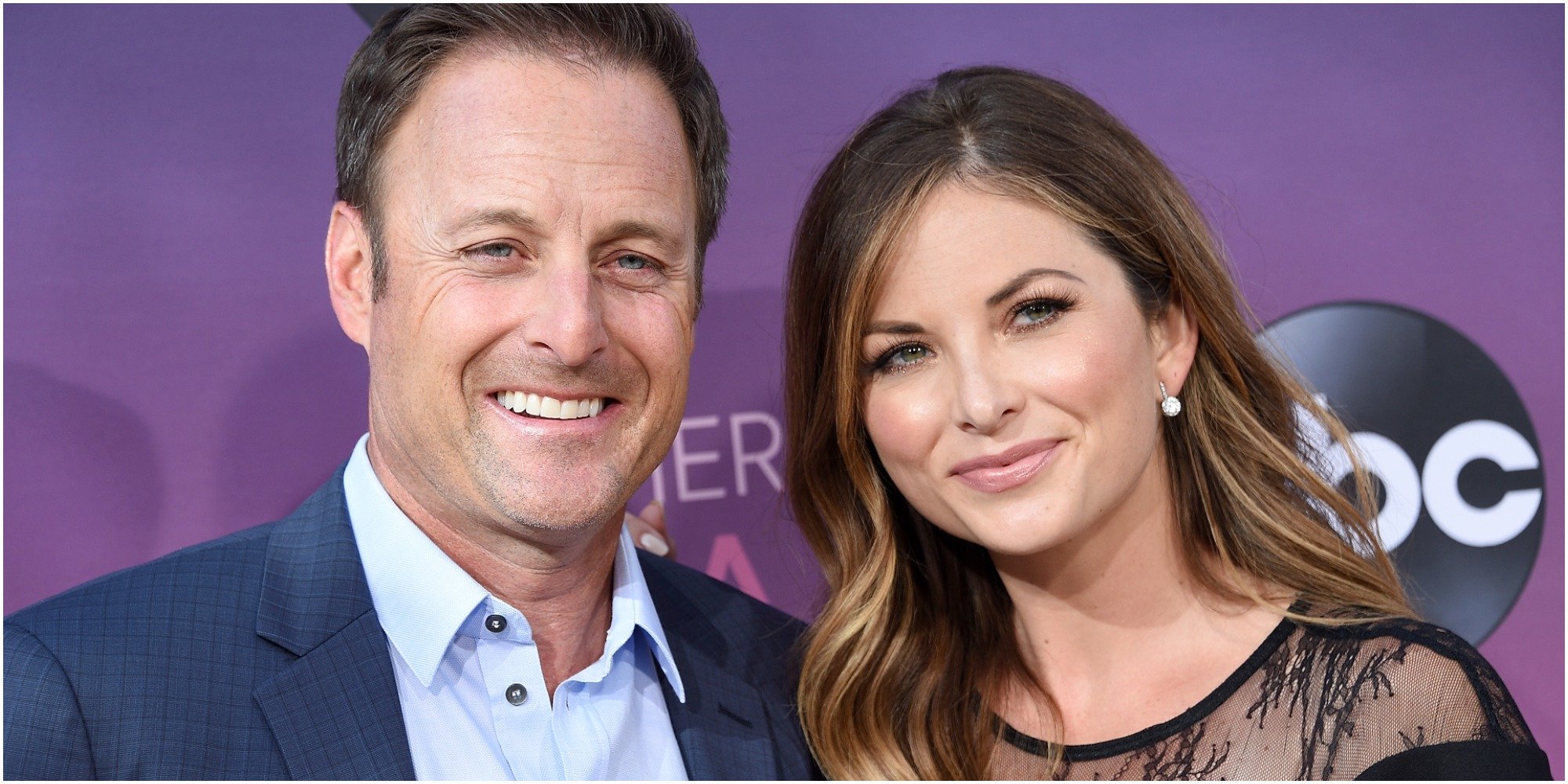 Chris Harrison and Lauren Zima pose at a red carpet event.