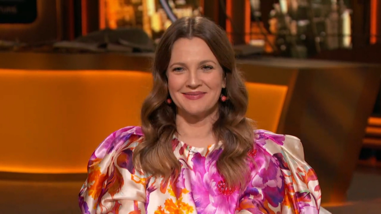 Drew Barrymore wears a brightly colored shirt on 'Watch What Happens Live'