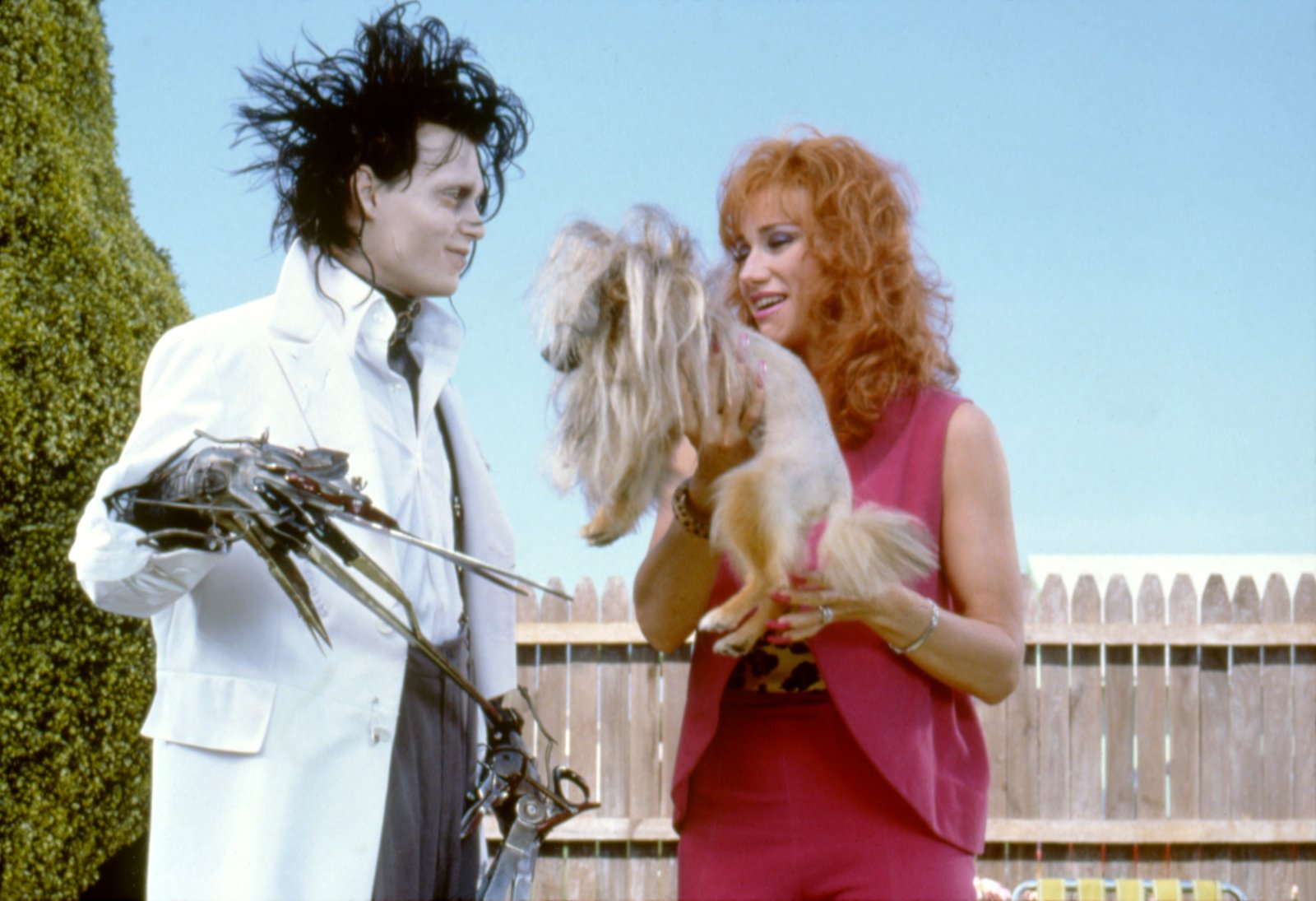Johnny Depp and Kathy Baker in Tim Burton's 'Edward Scissorhands'