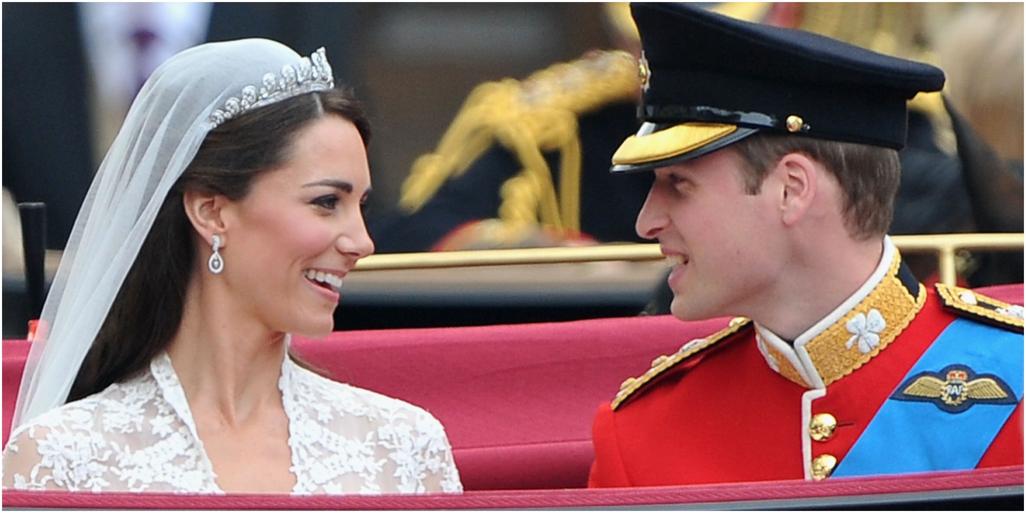 Kate Middleton and Prince William on their 2011 wedding day.