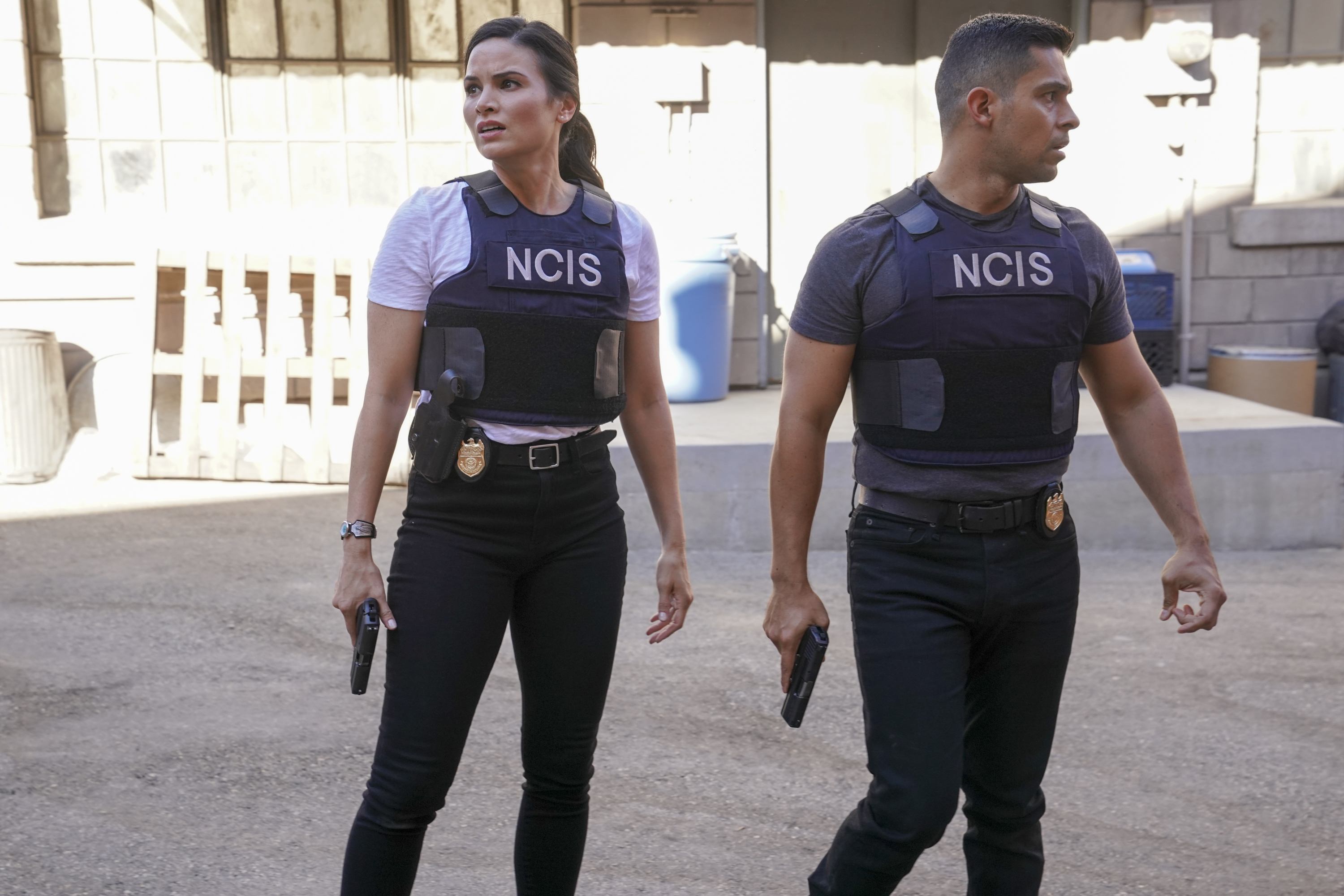 Katrina Law and Wilmer Valderrama play Agents Jessica Knight and Nick Torres on NCIS. 