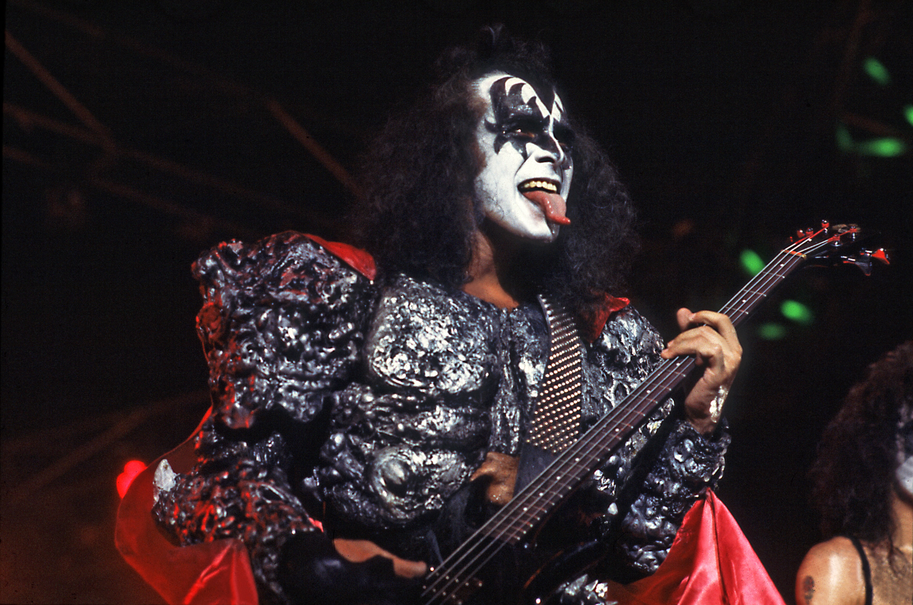 Gene Simmons of Kiss with a guitar