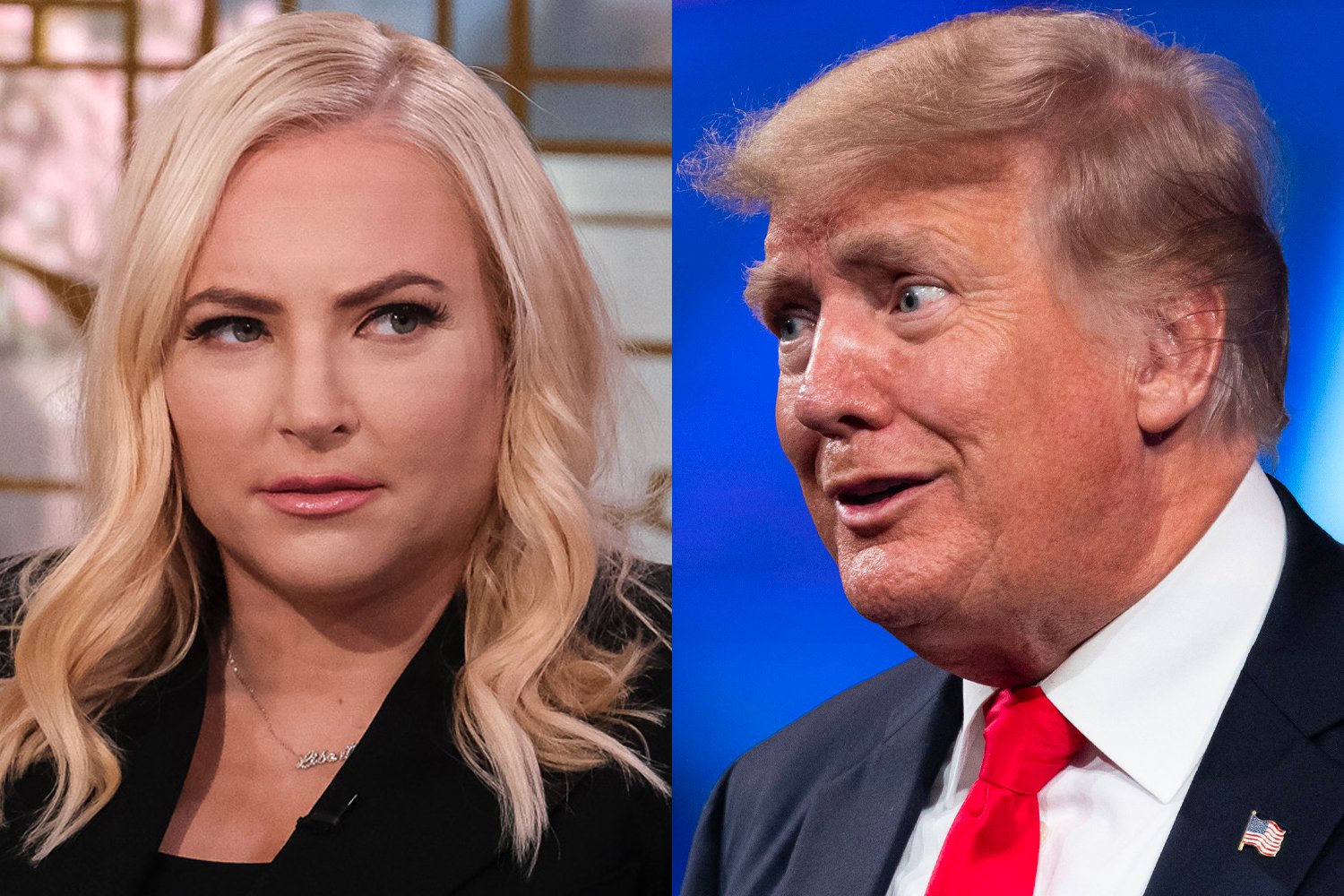 Meghan McCain and Donald Trump looking goofy