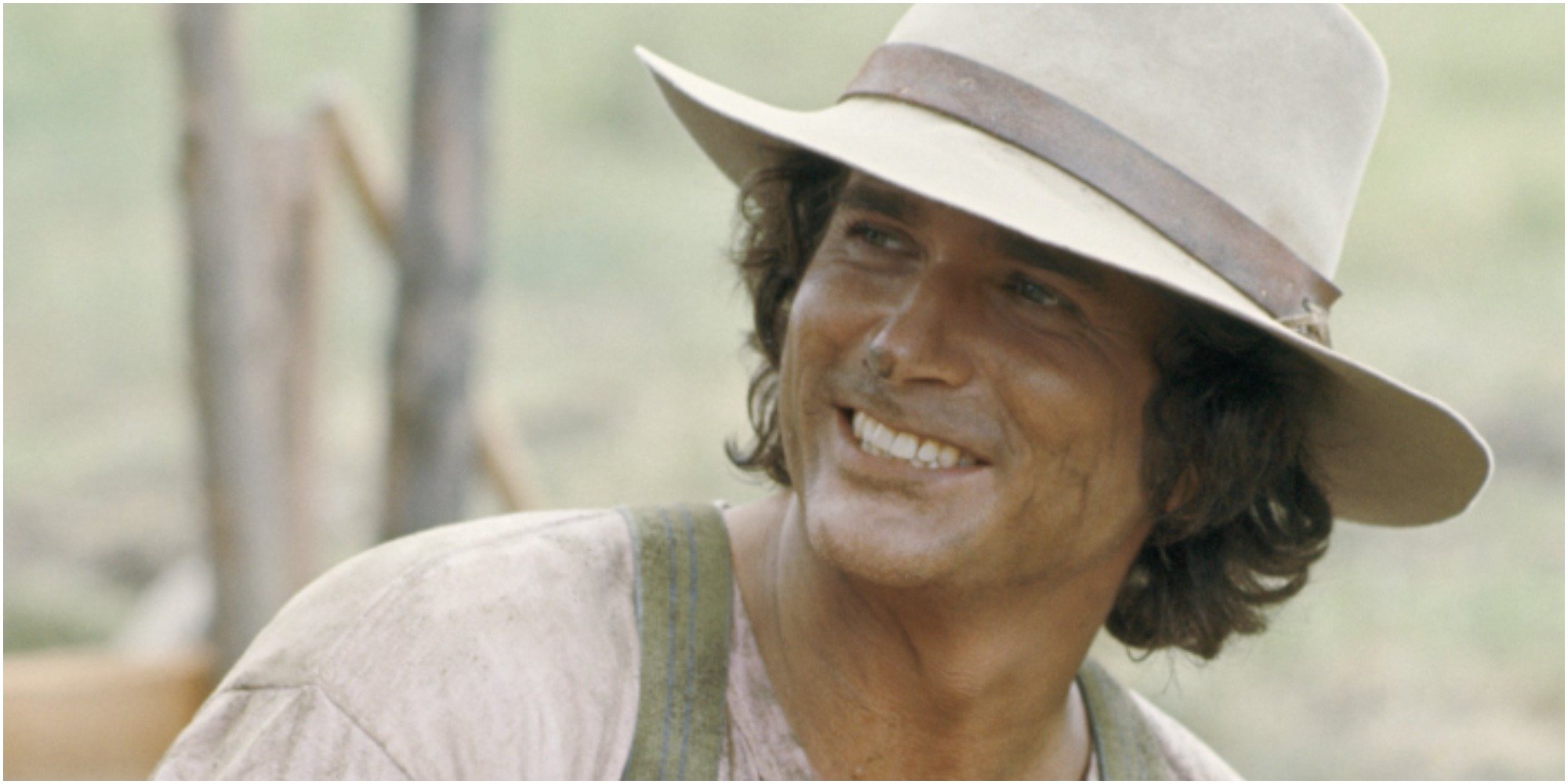 Michael Landon on the set of Little House on the Prairie.