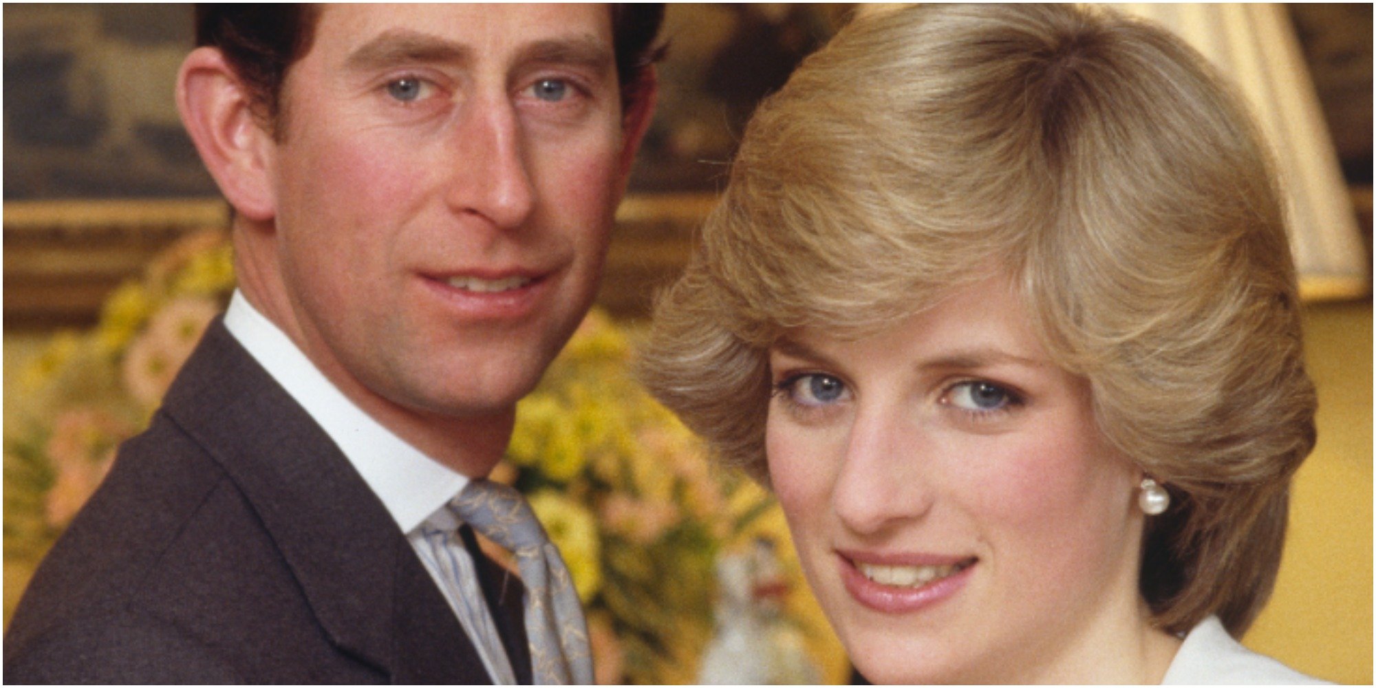 Prince Charles and Princess Diana pose for a photograph.