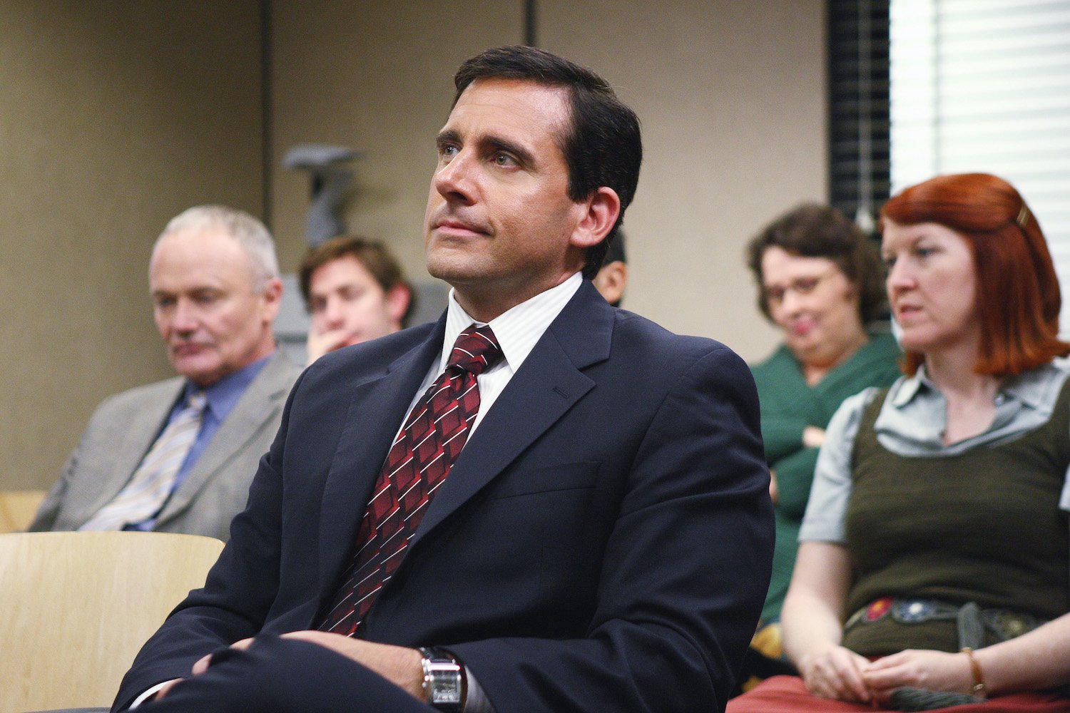Steve Carell as Michael Scott on 'The Office' in the Dunder Mifflin conference room
