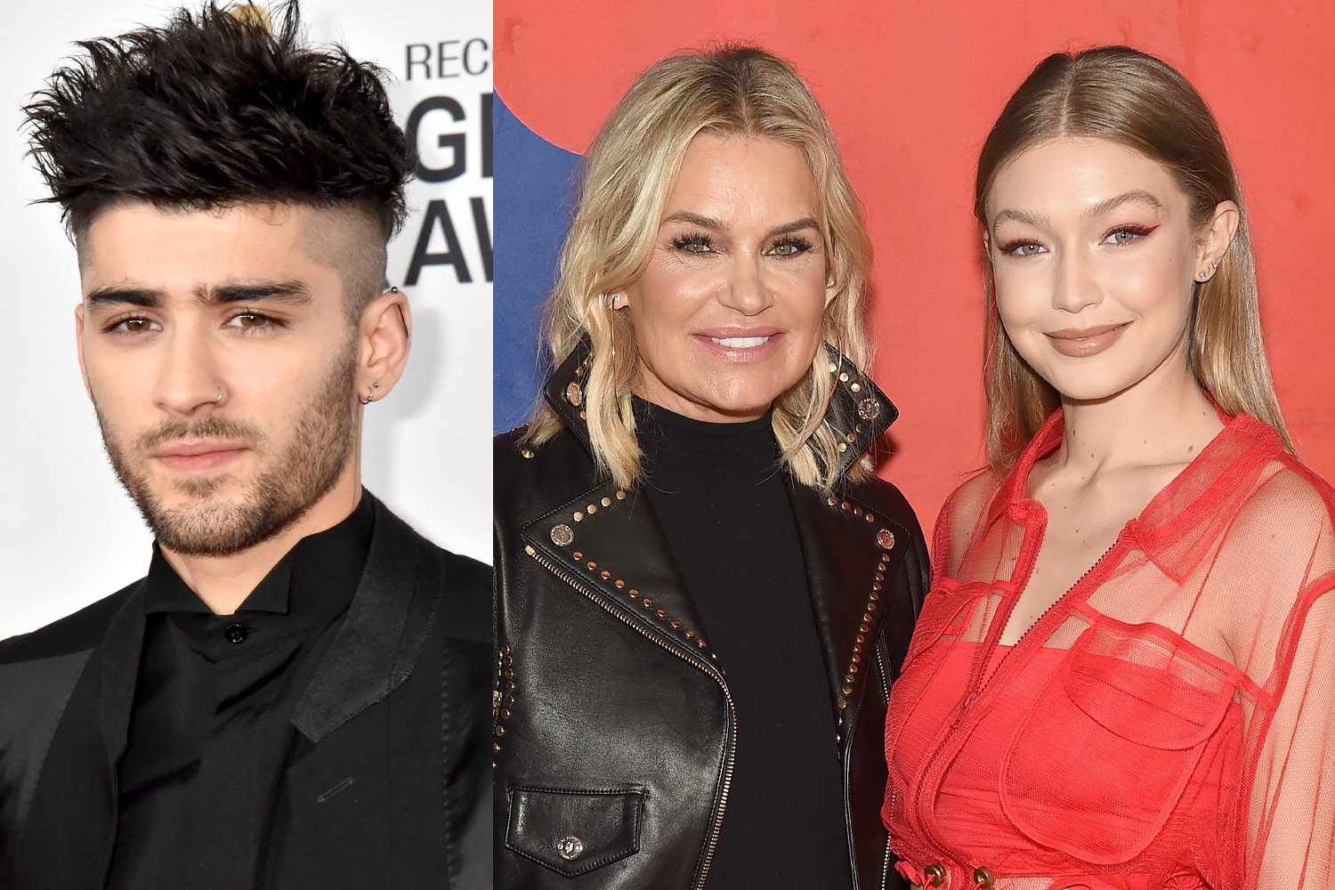 Zayn Malik and Yolanda and Gigi Hadid smiling